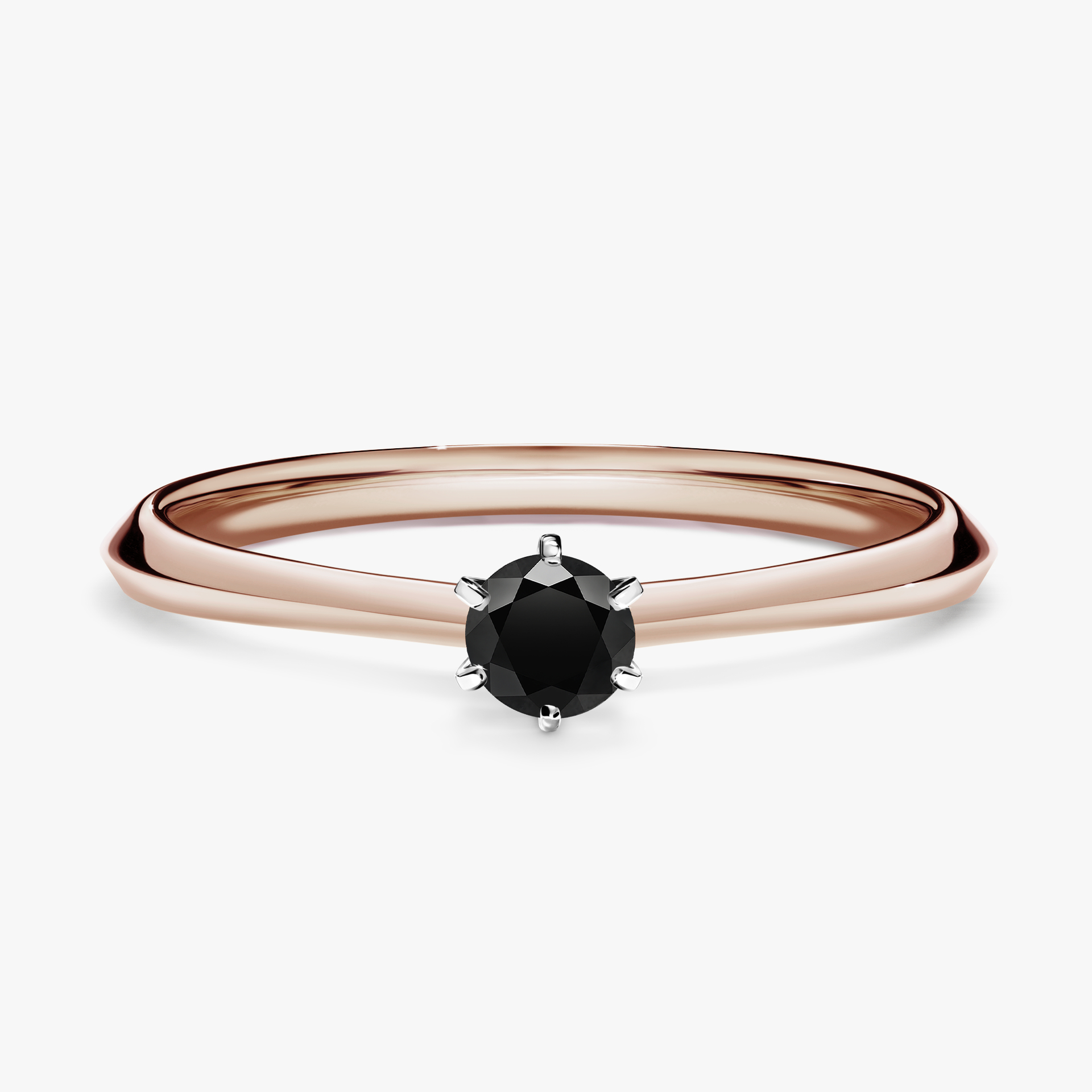 Pierścionek zaręczynowy My Queen z różowego złota z czarnym diamentem 0,17ct