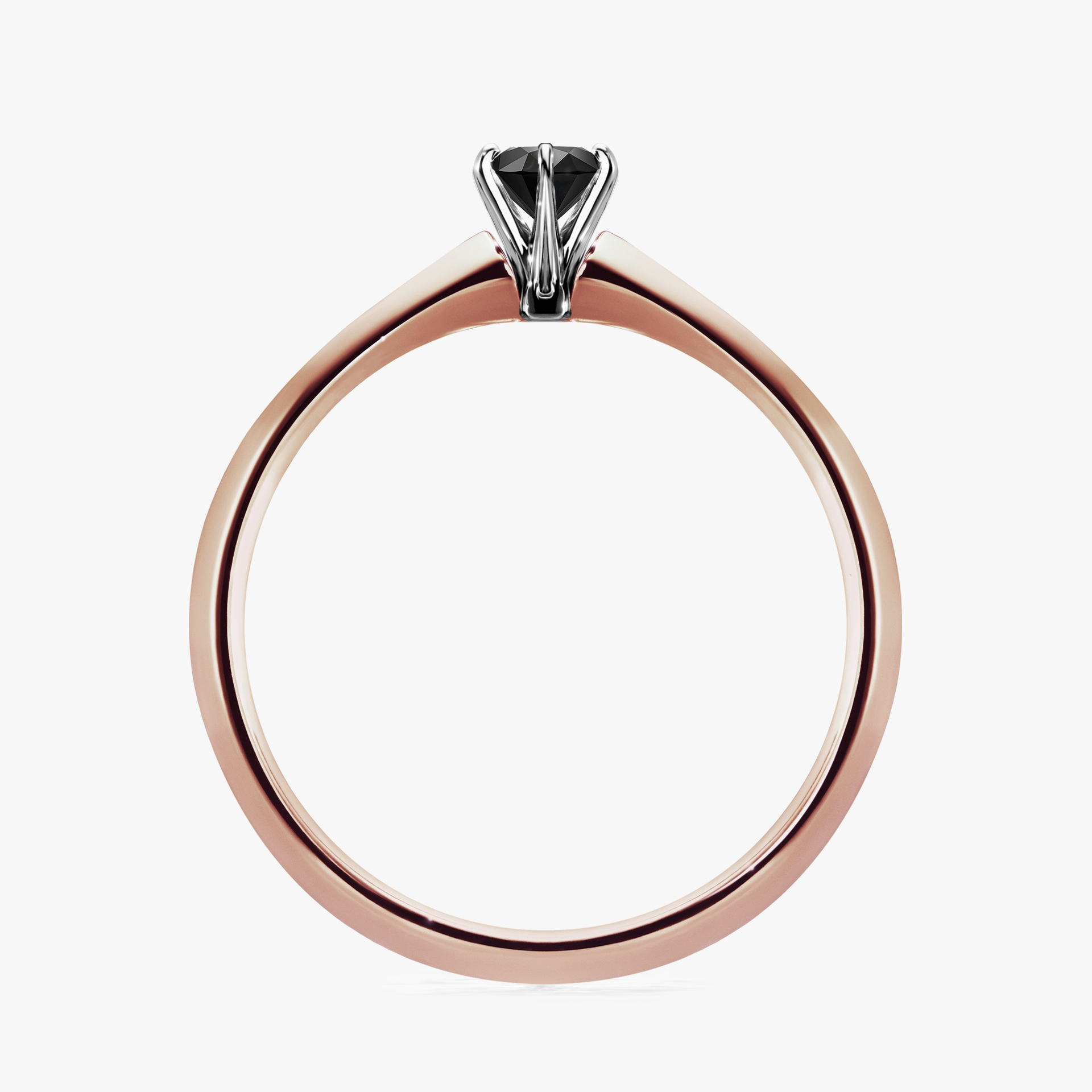 Pierścionek zaręczynowy My Queen z różowego złota z czarnym diamentem 0,17ct