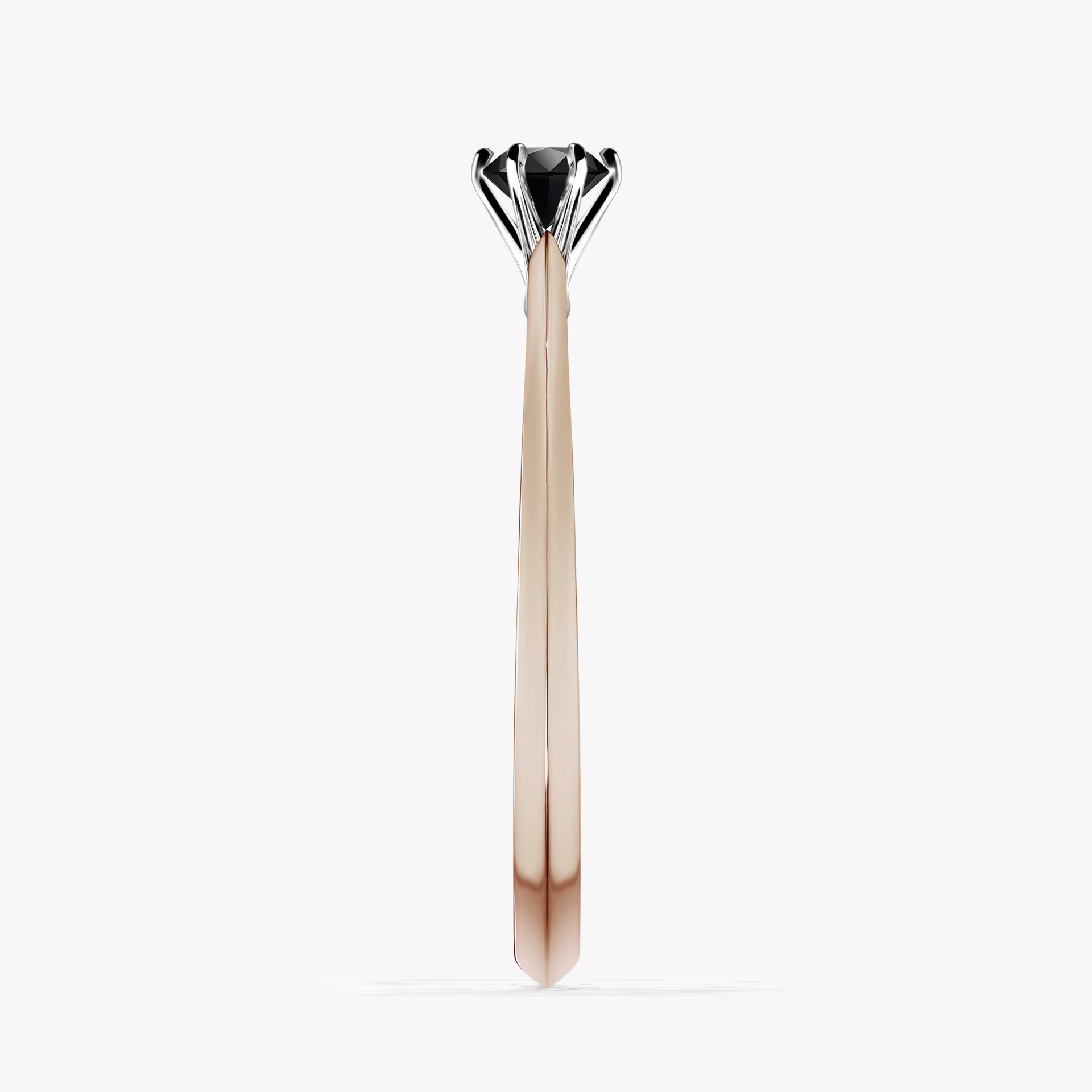 Pierścionek zaręczynowy My Queen z różowego złota z czarnym diamentem 0,17ct