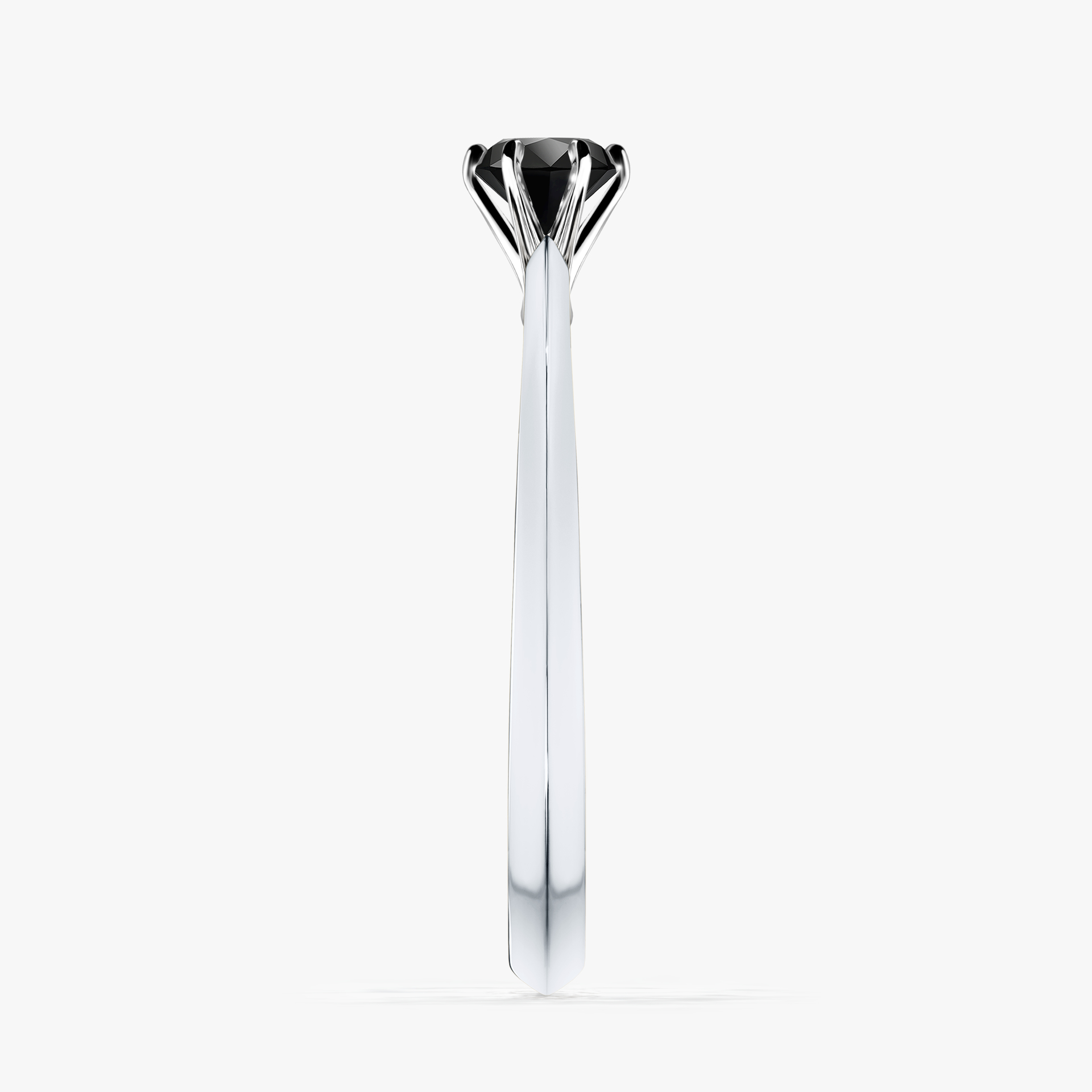 Pierścionek zaręczynowy My Queen z białego złota z czarnym diamentem 0,25ct