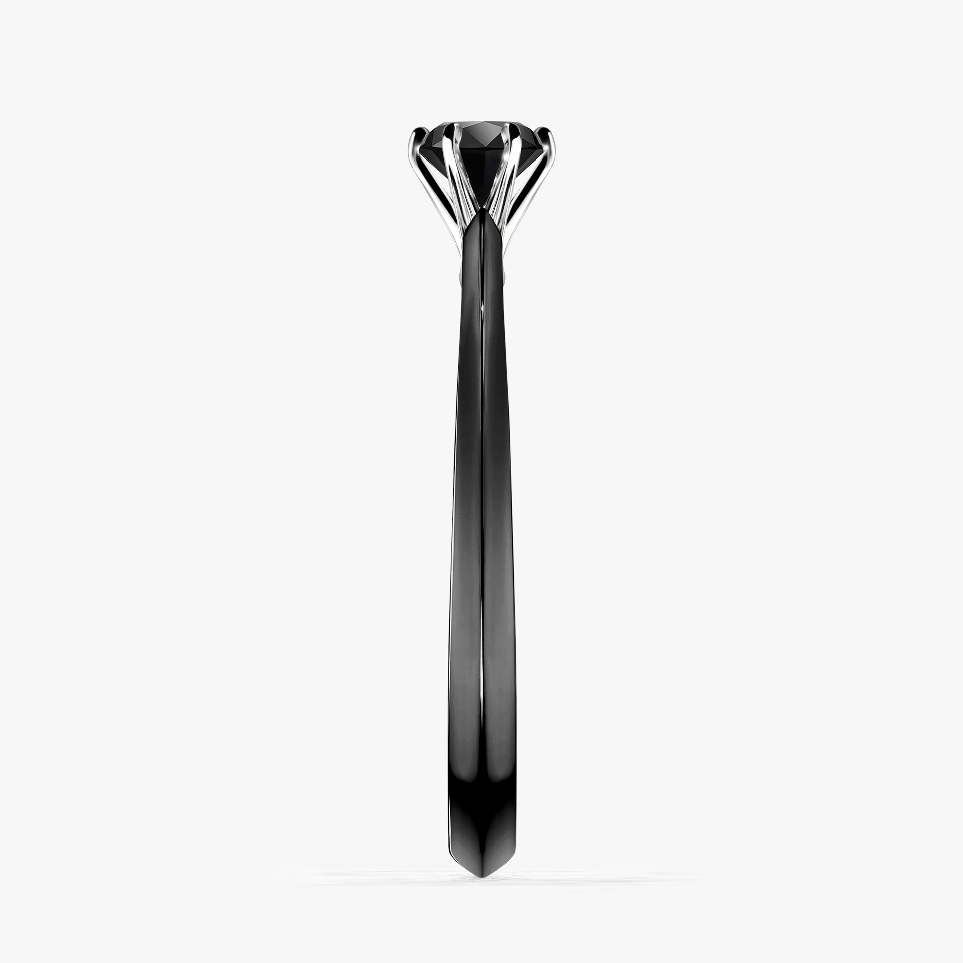 Pierścionek zaręczynowy My Queen z czarnego złota z czarnym diamentem 0,25ct