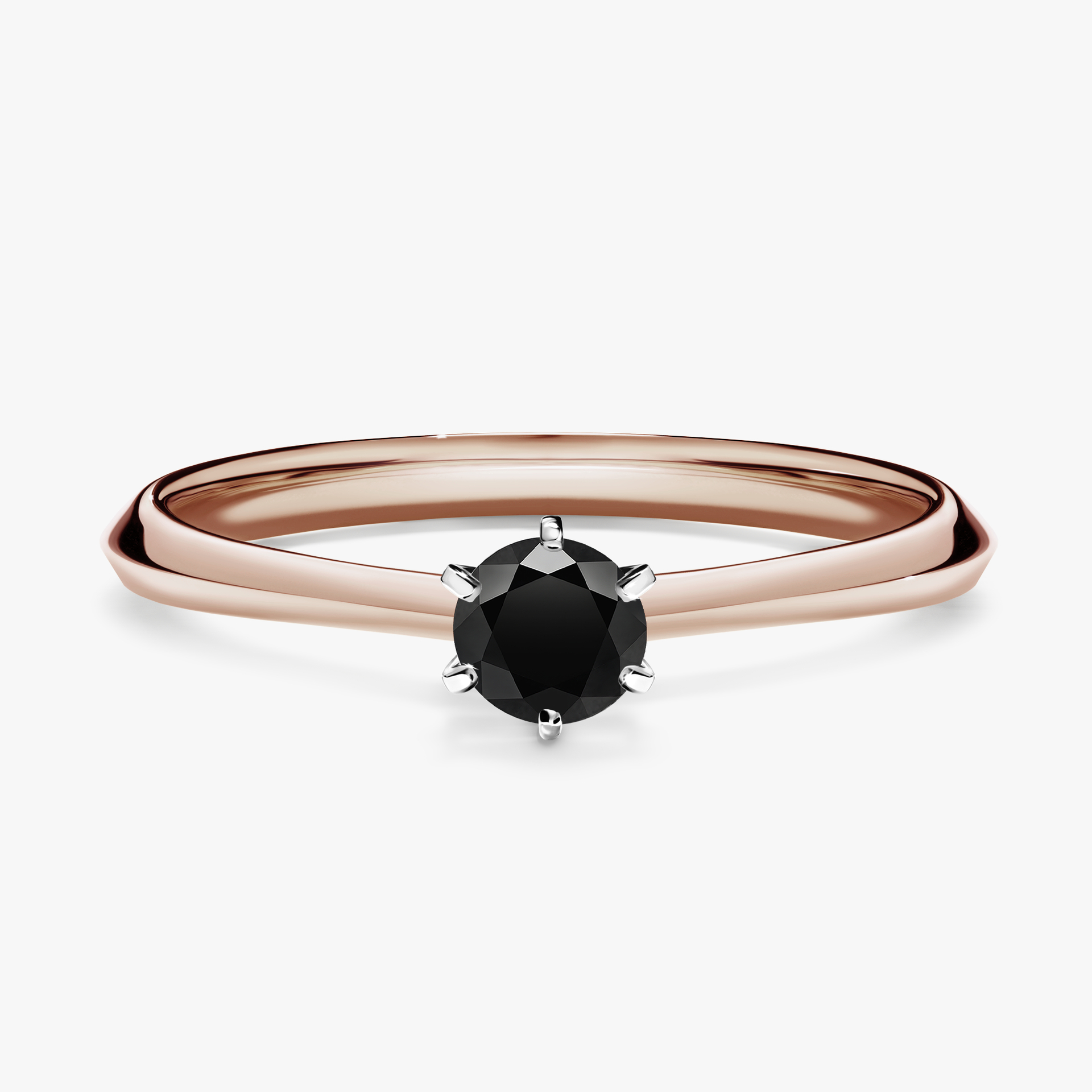 Pierścionek zaręczynowy My Queen z różowego złota z czarnym diamentem 0,25ct