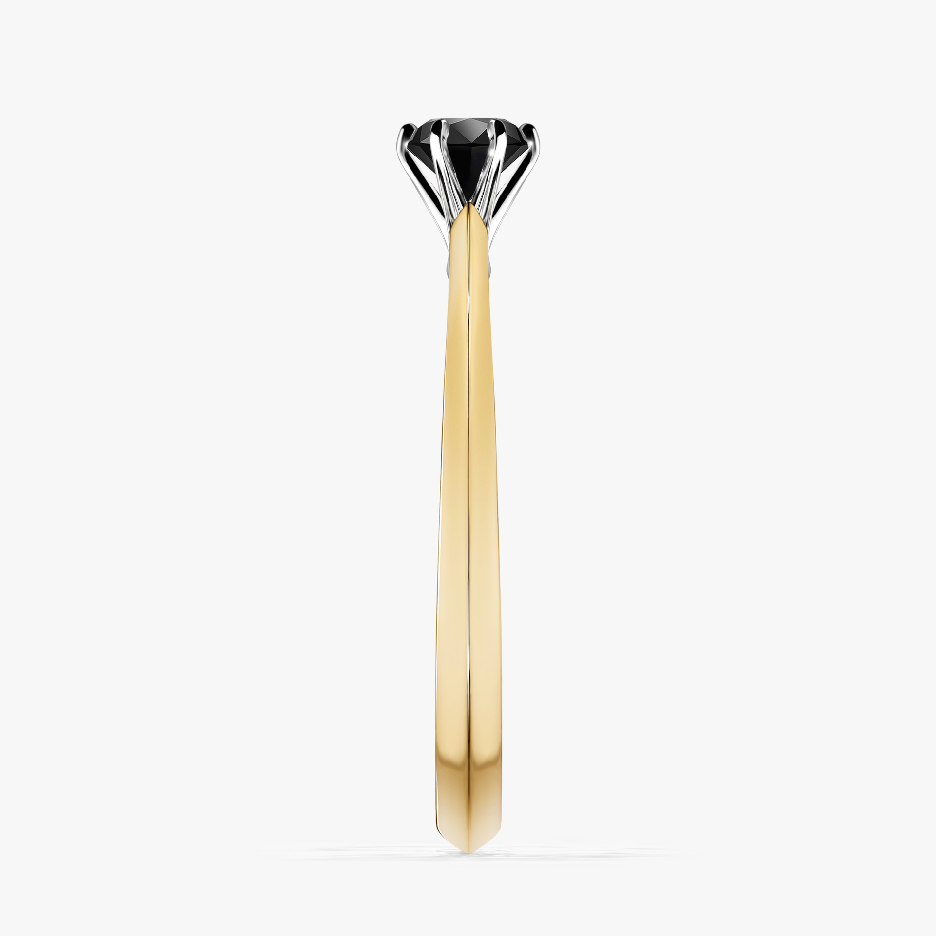Pierścionek zaręczynowy My Queen z żółtego złota z czarnym diamentem 0,25ct