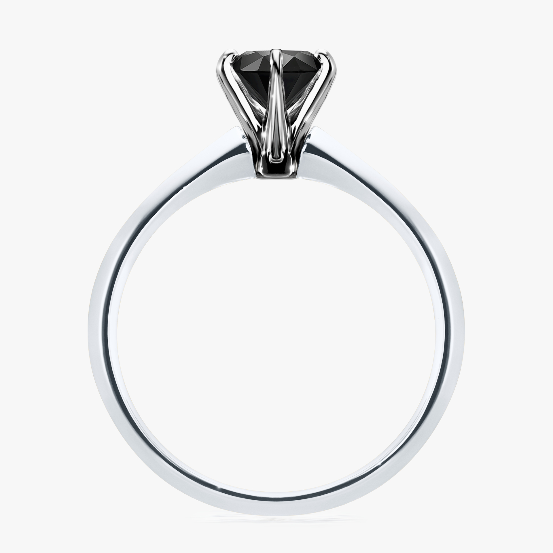 Pierścionek zaręczynowy My Queen z białego złota z czarnym diamentem 0,80ct