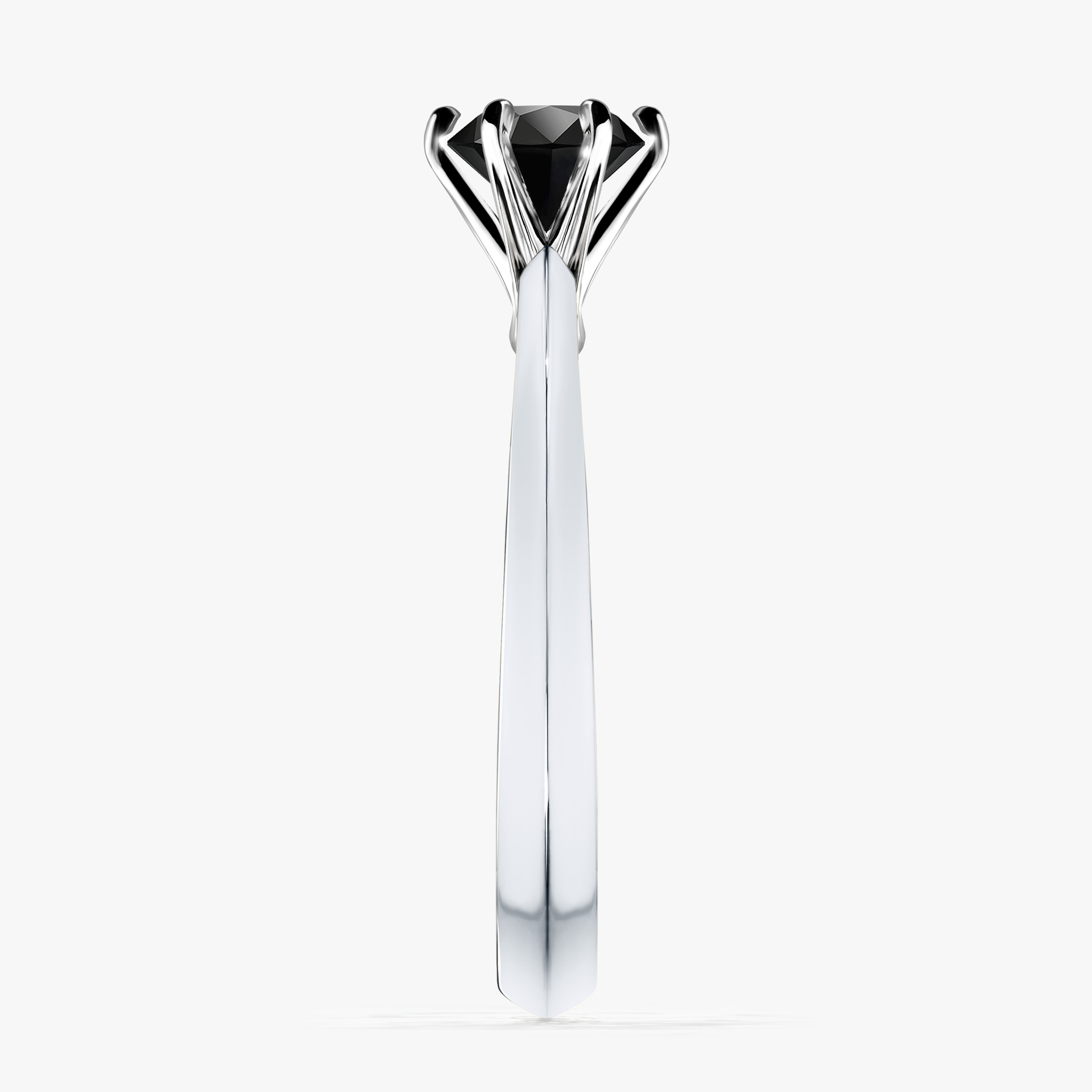 Pierścionek zaręczynowy My Queen z białego złota z czarnym diamentem 0,80ct
