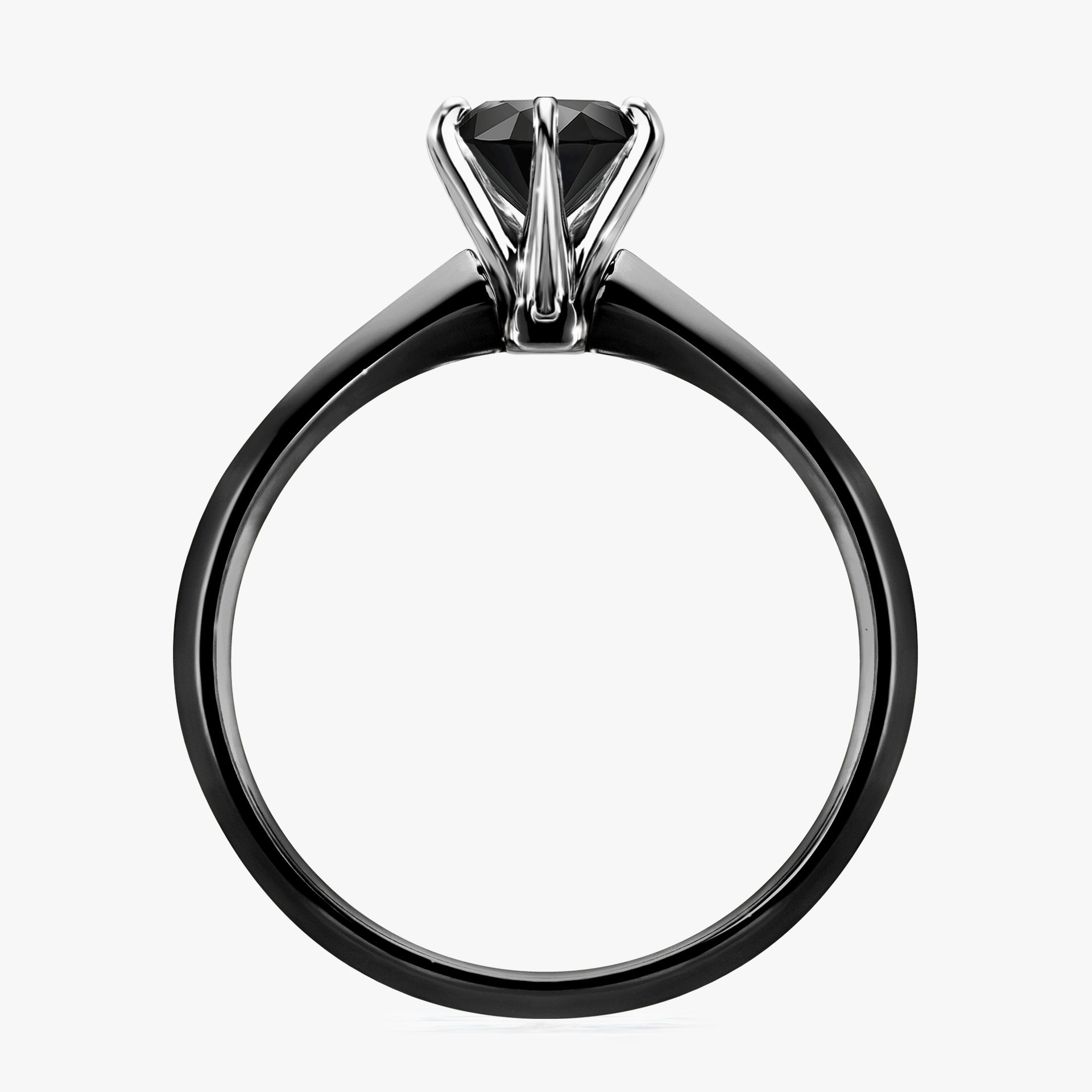 Pierścionek zaręczynowy My Queen z czarnego złota z czarnym diamentem 0,80ct