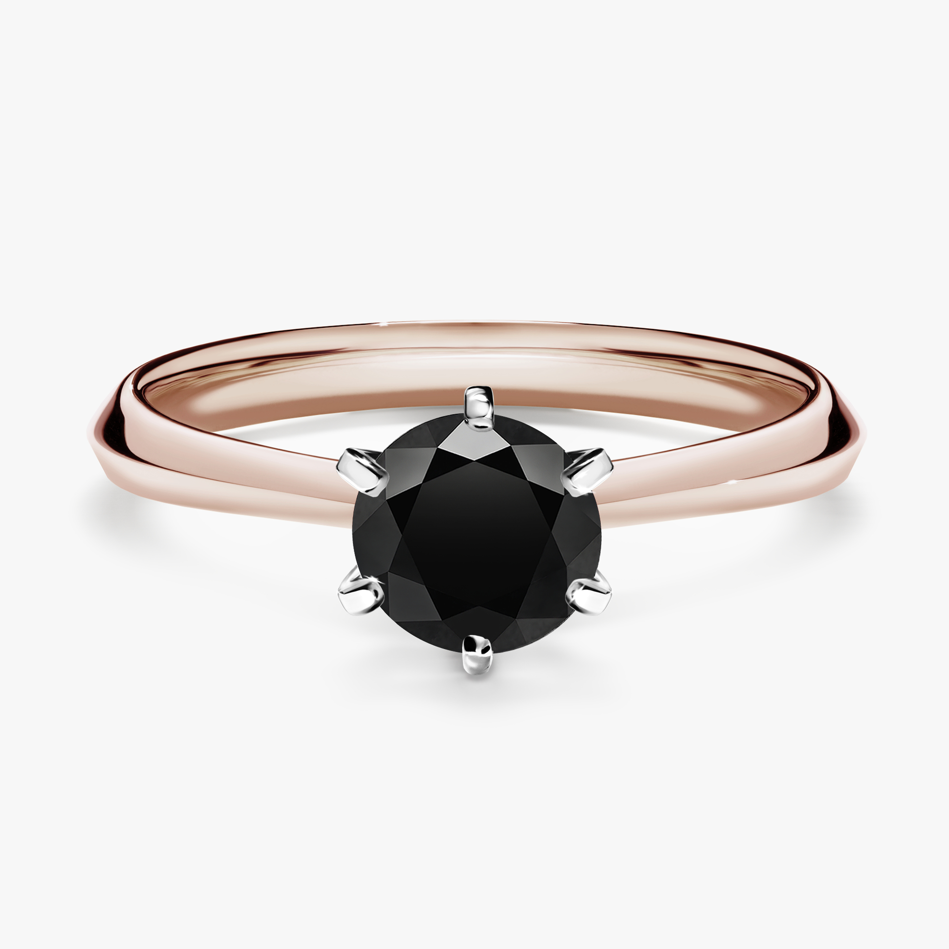 Pierścionek zaręczynowy My Queen z różowego złota z czarnym diamentem 0,80ct