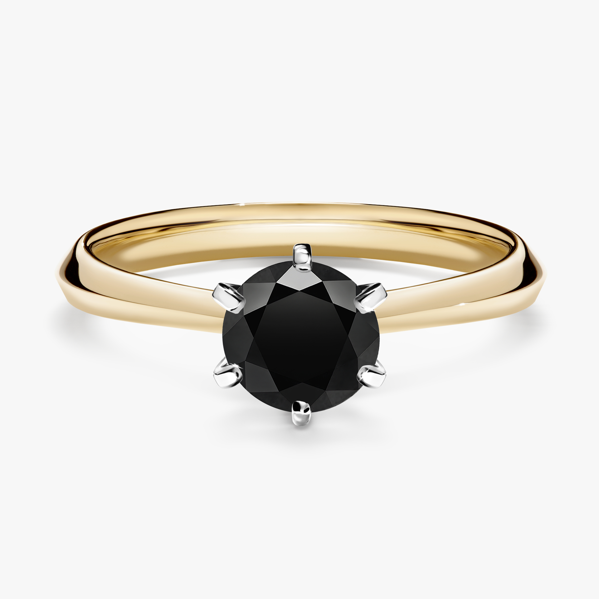 Pierścionek zaręczynowy My Queen z żółtego złota z czarnym diamentem 0,80ct