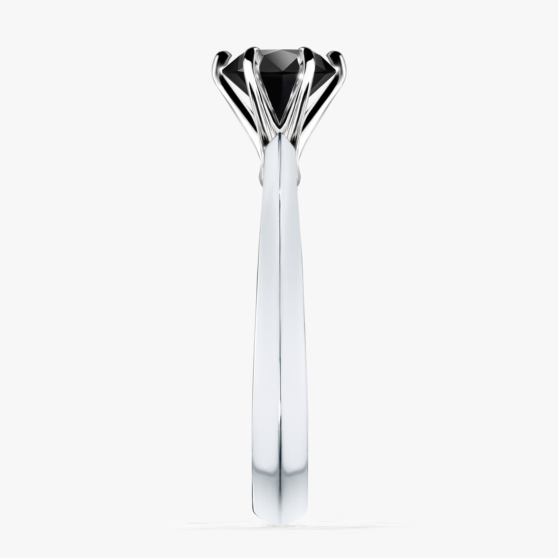 Pierścionek zaręczynowy My Queen z białego złota z czarnym diamentem 1,00ct