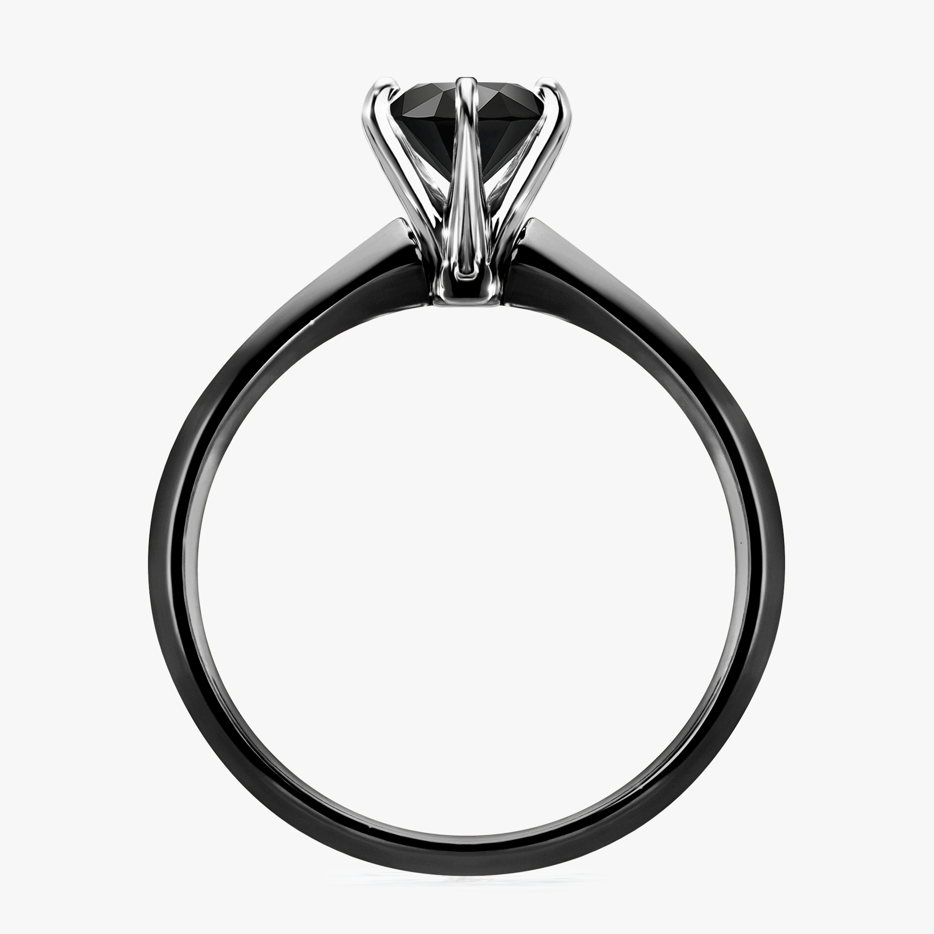 Pierścionek zaręczynowy My Queen z czarnego złota z czarnym diamentem 1,00ct