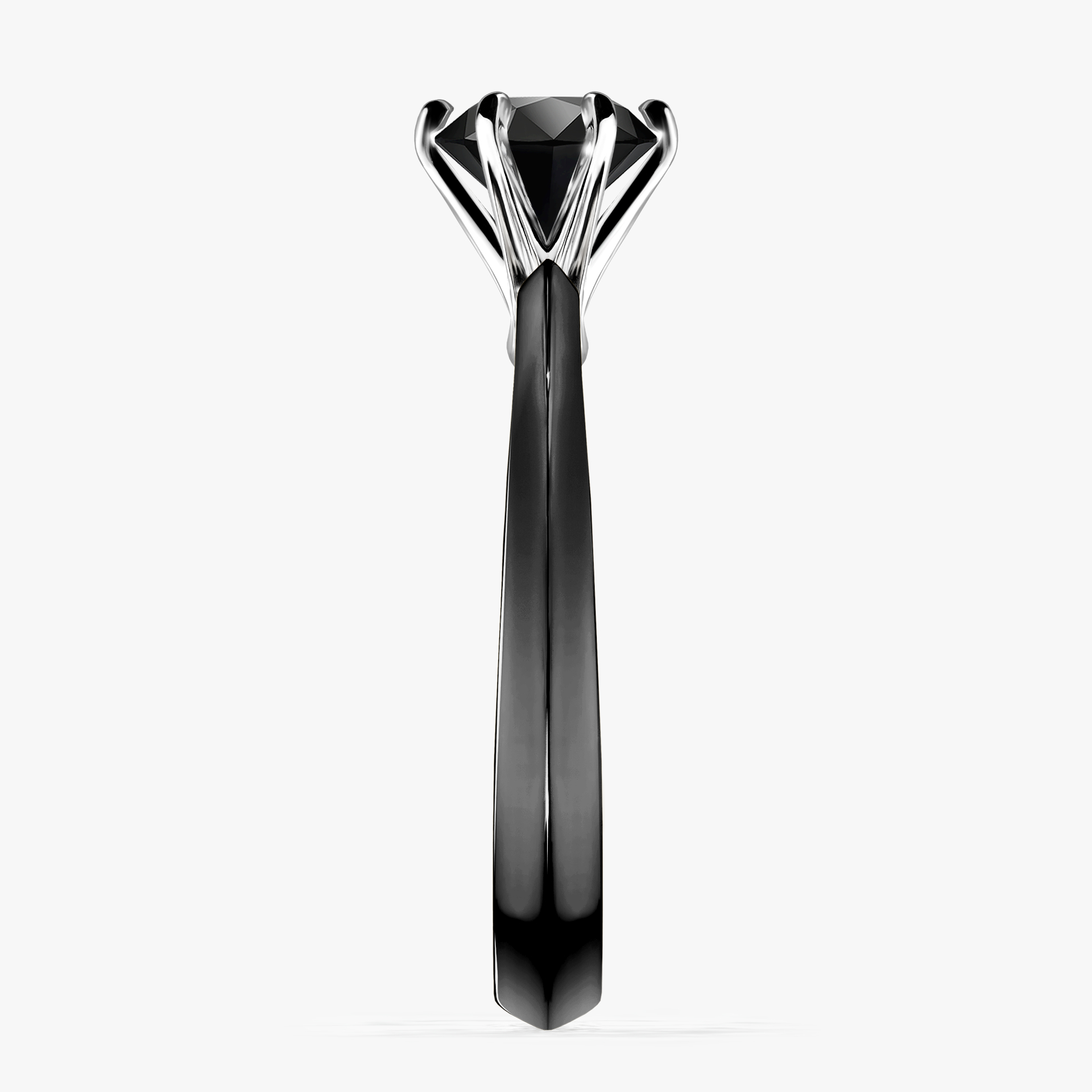 Pierścionek zaręczynowy My Queen z czarnego złota z czarnym diamentem 1,00ct