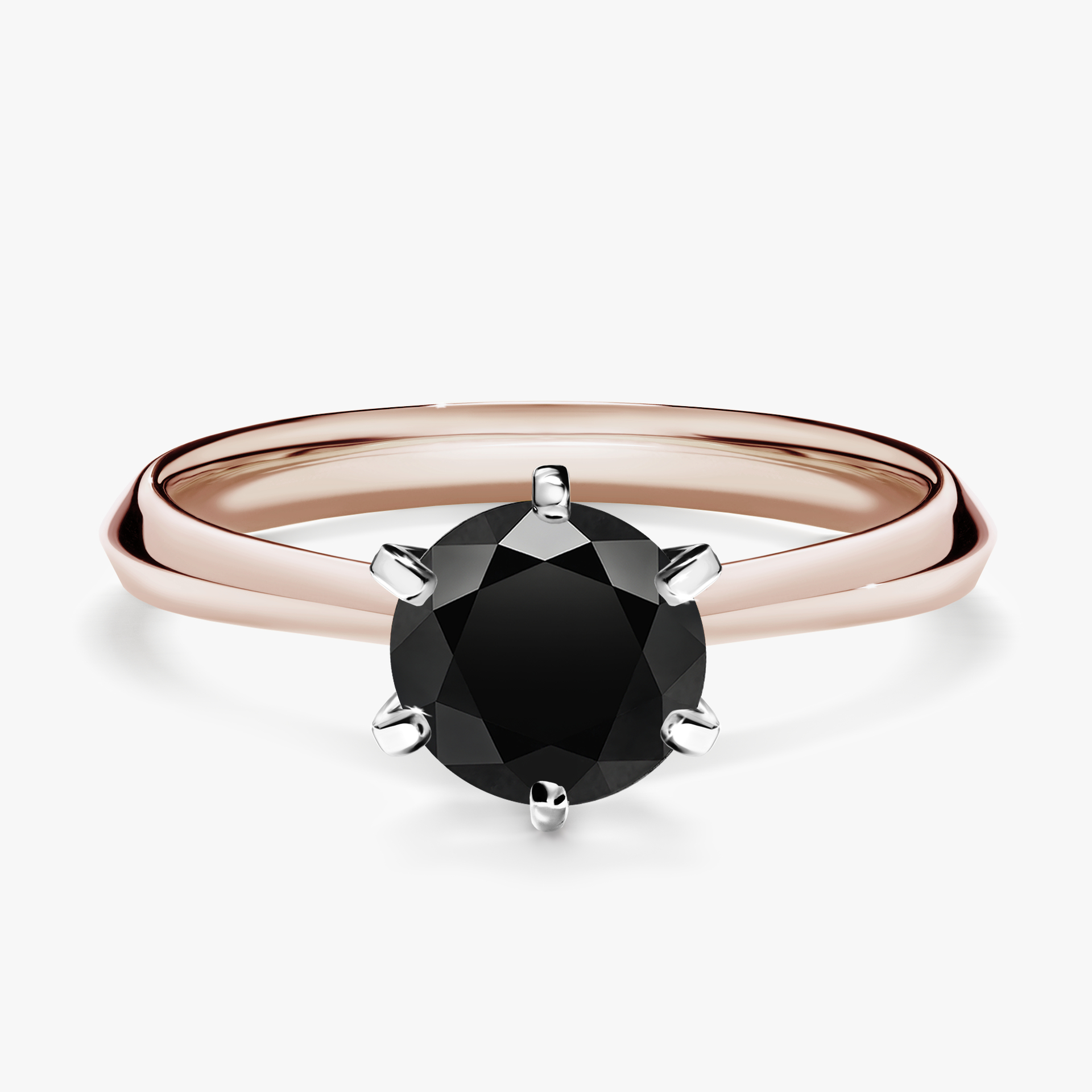 Pierścionek zaręczynowy My Queen z różowego złota z czarnym diamentem 1,00ct