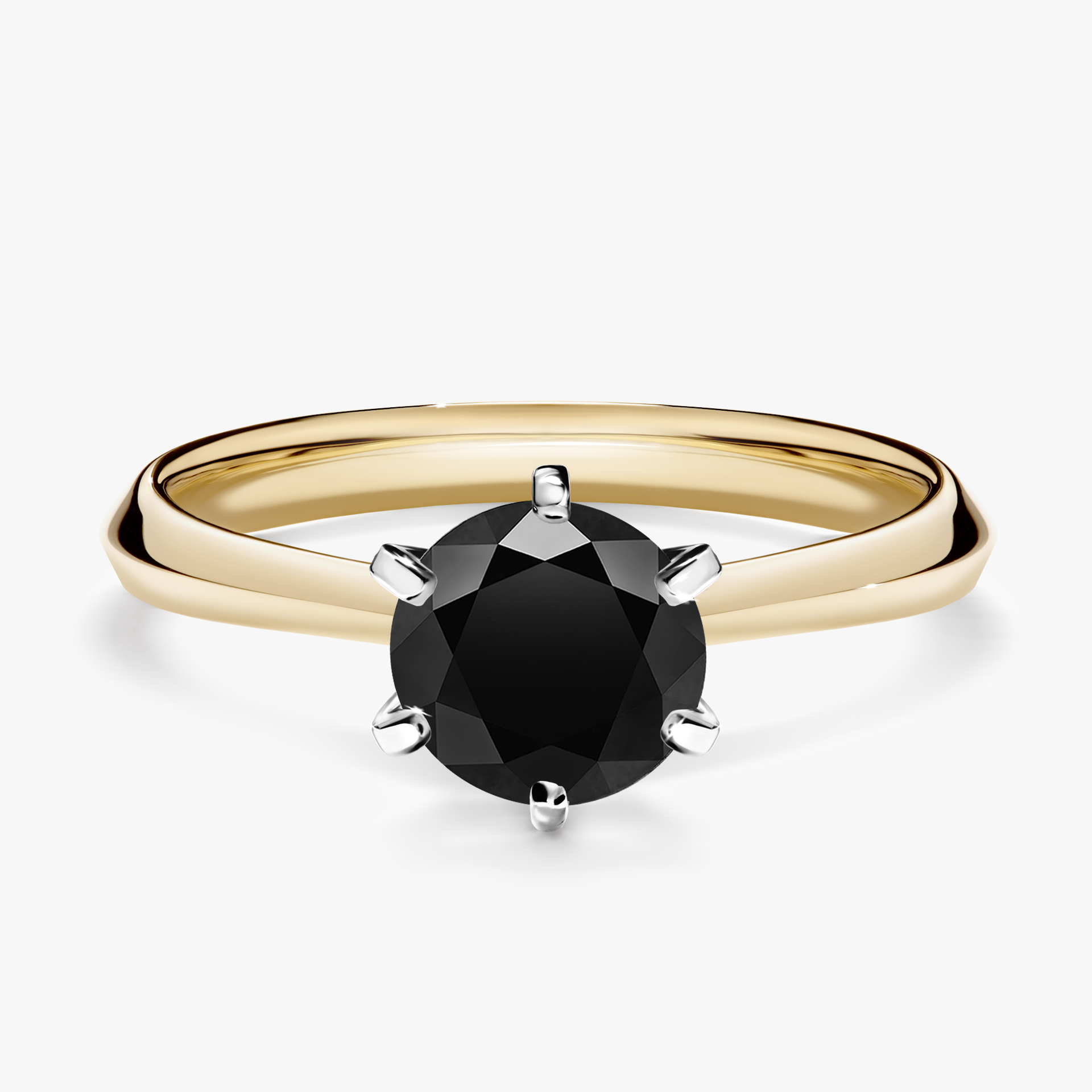 Pierścionek zaręczynowy My Queen z żółtego złota z czarnym diamentem 1,00ct