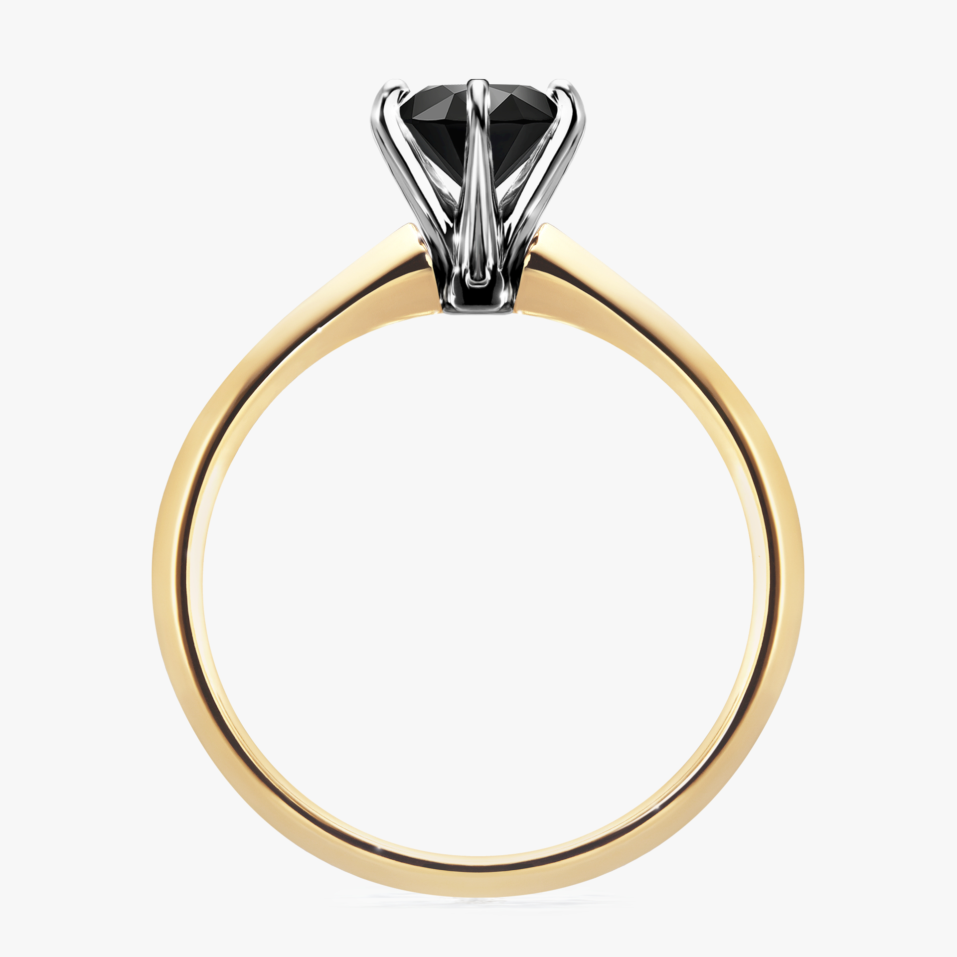 Pierścionek zaręczynowy My Queen z żółtego złota z czarnym diamentem 1,00ct
