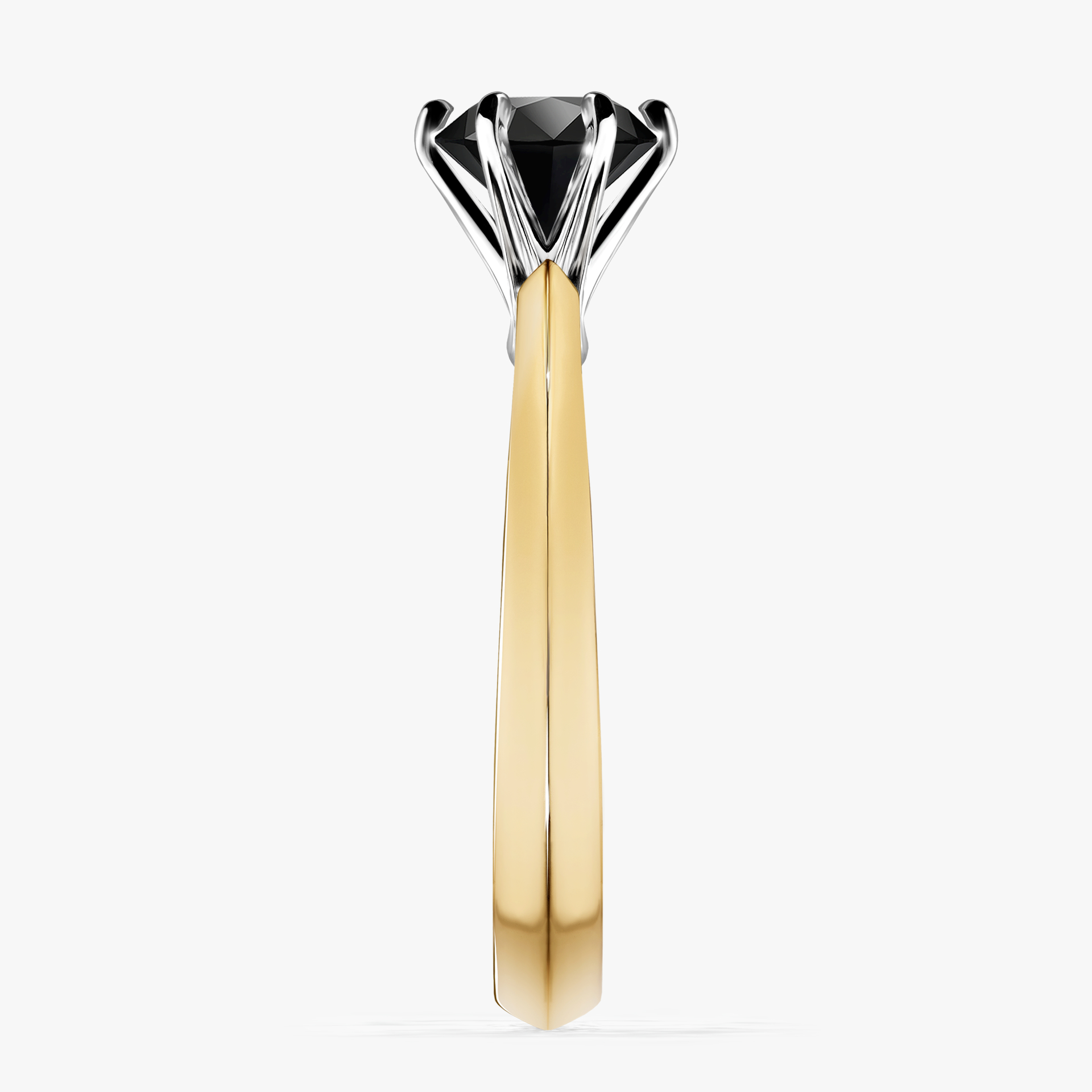 Pierścionek zaręczynowy My Queen z żółtego złota z czarnym diamentem 1,00ct