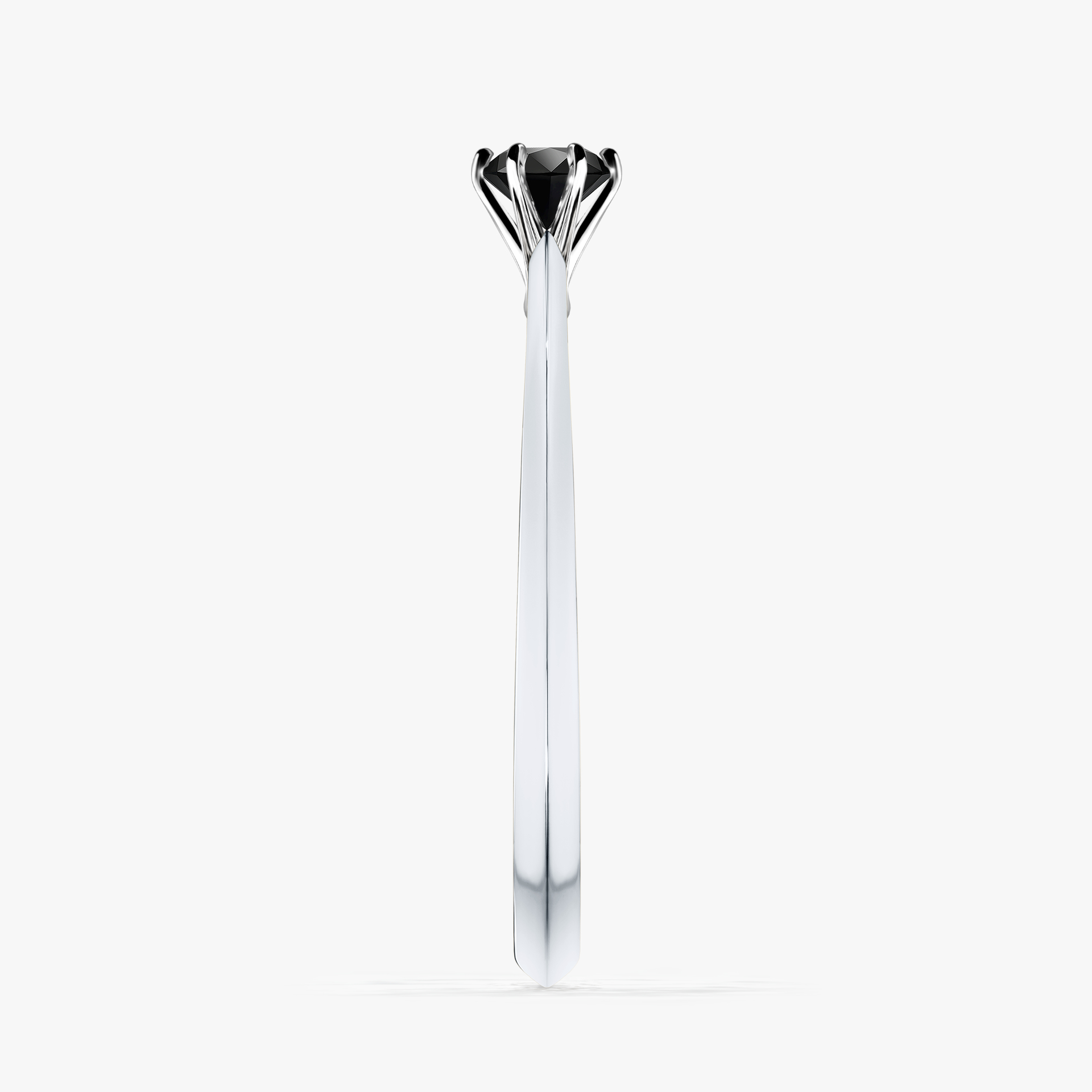 Pierścionek zaręczynowy My Queen z białego złota z czarnym diamentem 0,17ct