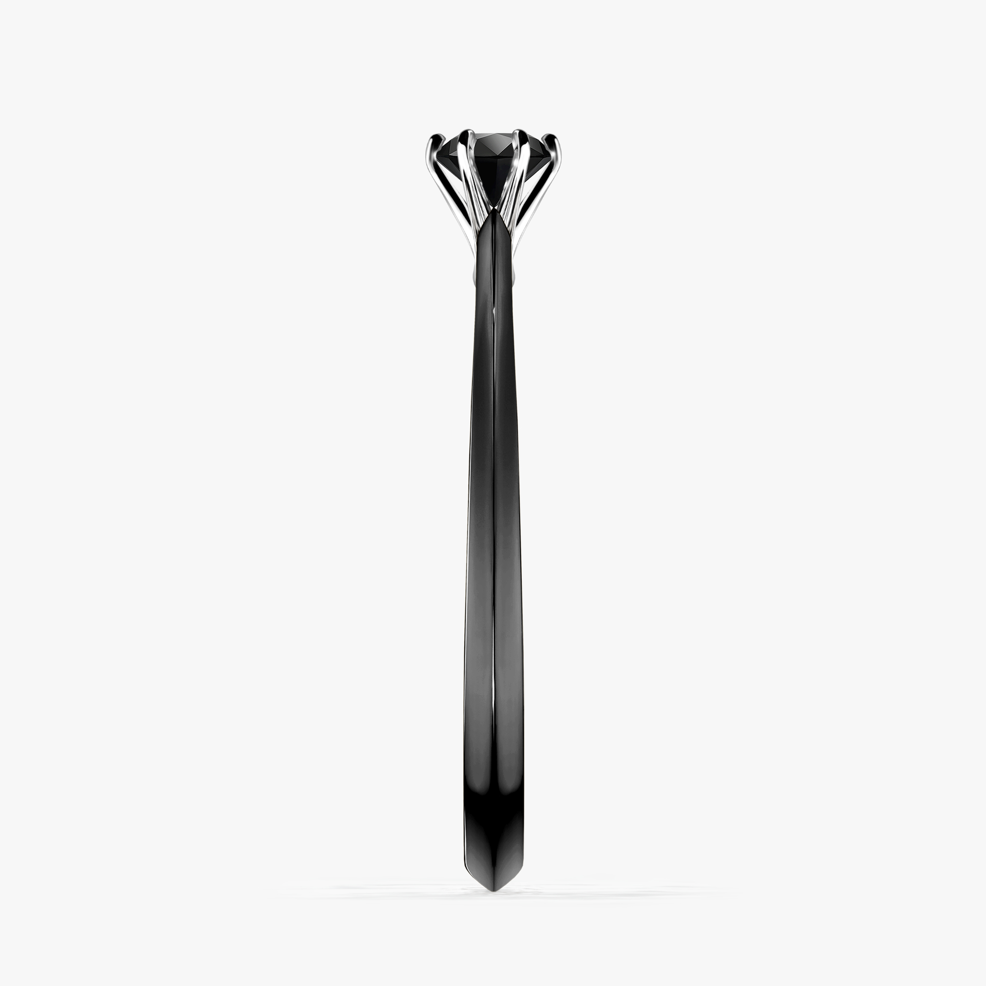 Pierścionek zaręczynowy My Queen z czarnego złota z czarnym diamentem 0,17ct