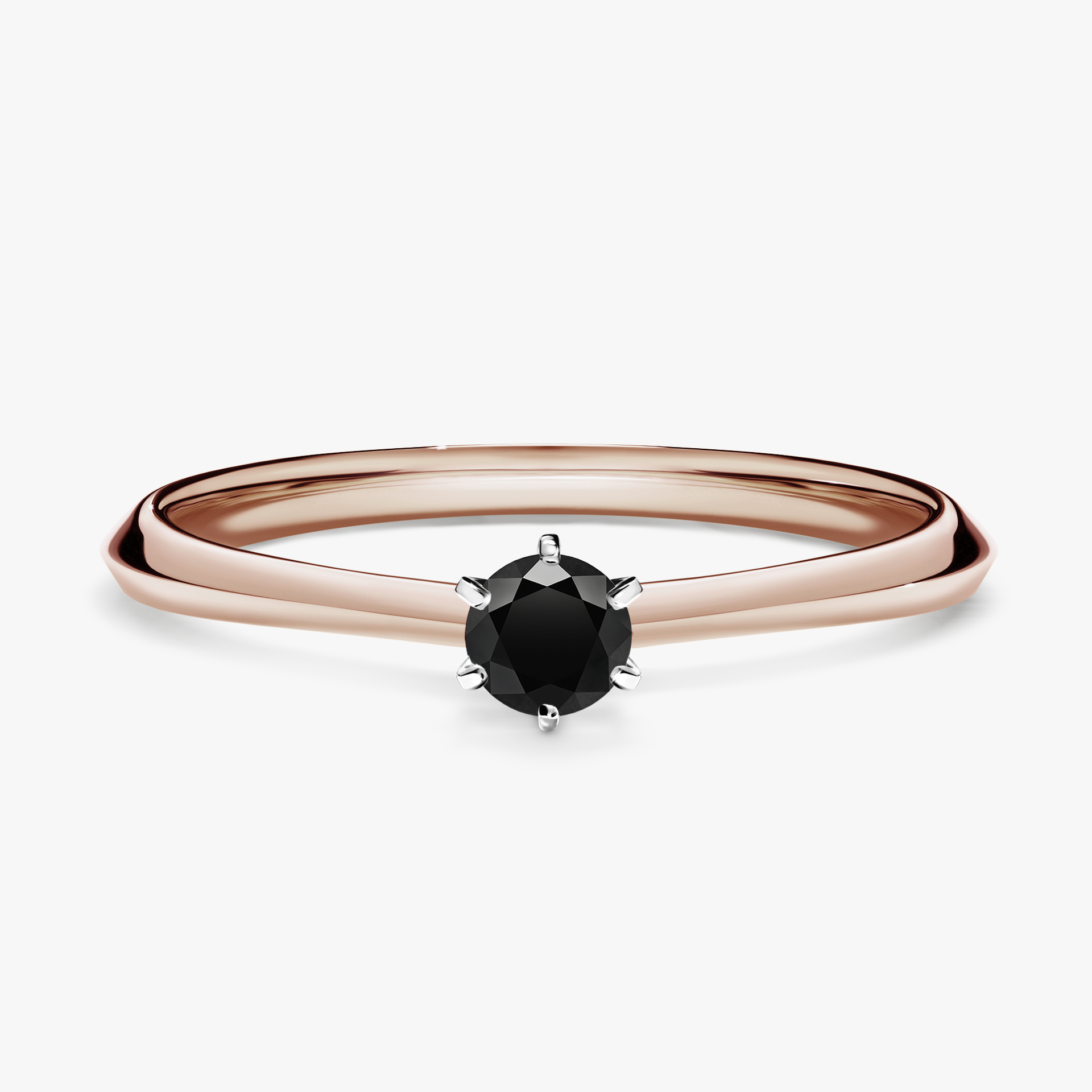 Pierścionek zaręczynowy My Queen z różowego złota z czarnym diamentem 0,17ct