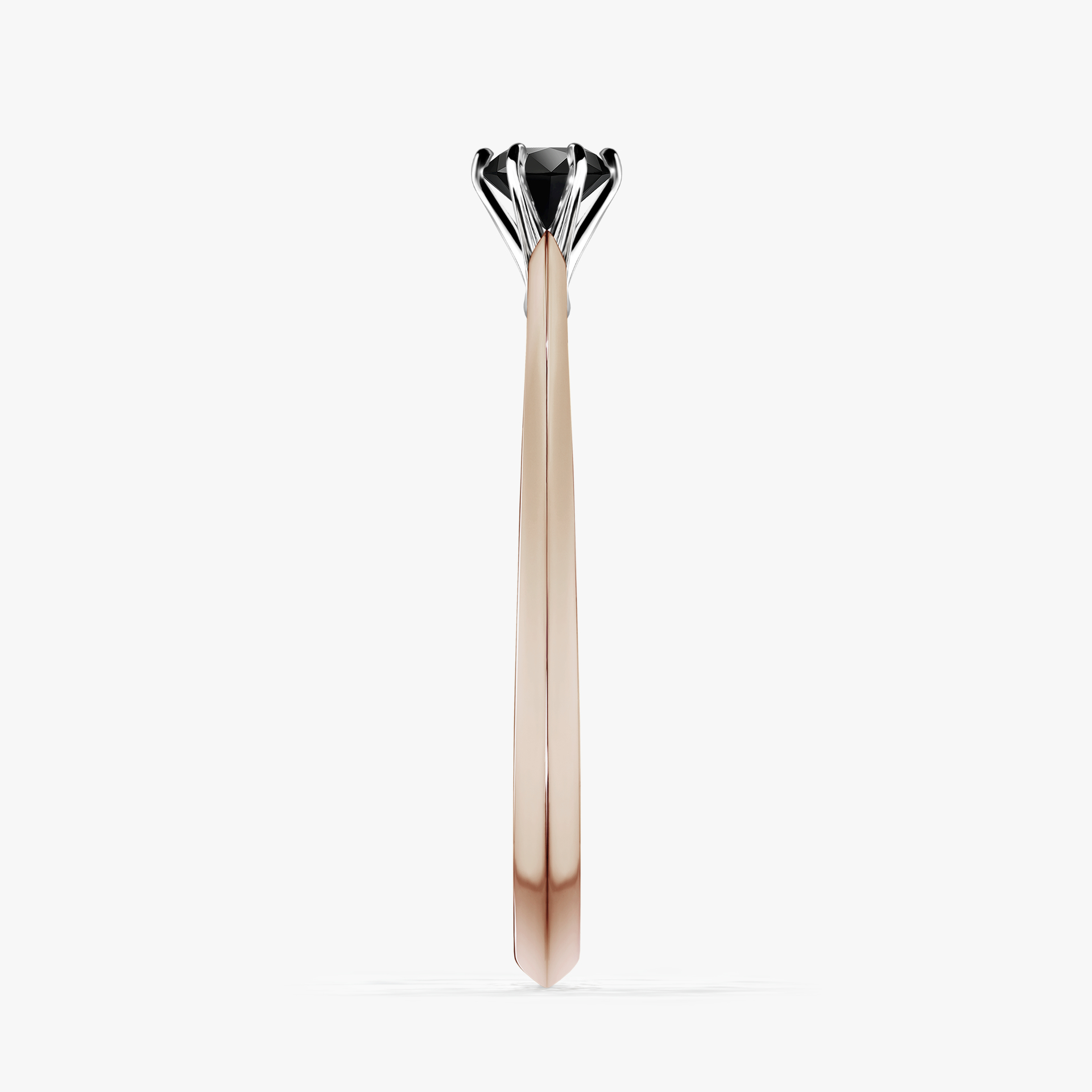 Pierścionek zaręczynowy My Queen z różowego złota z czarnym diamentem 0,17ct