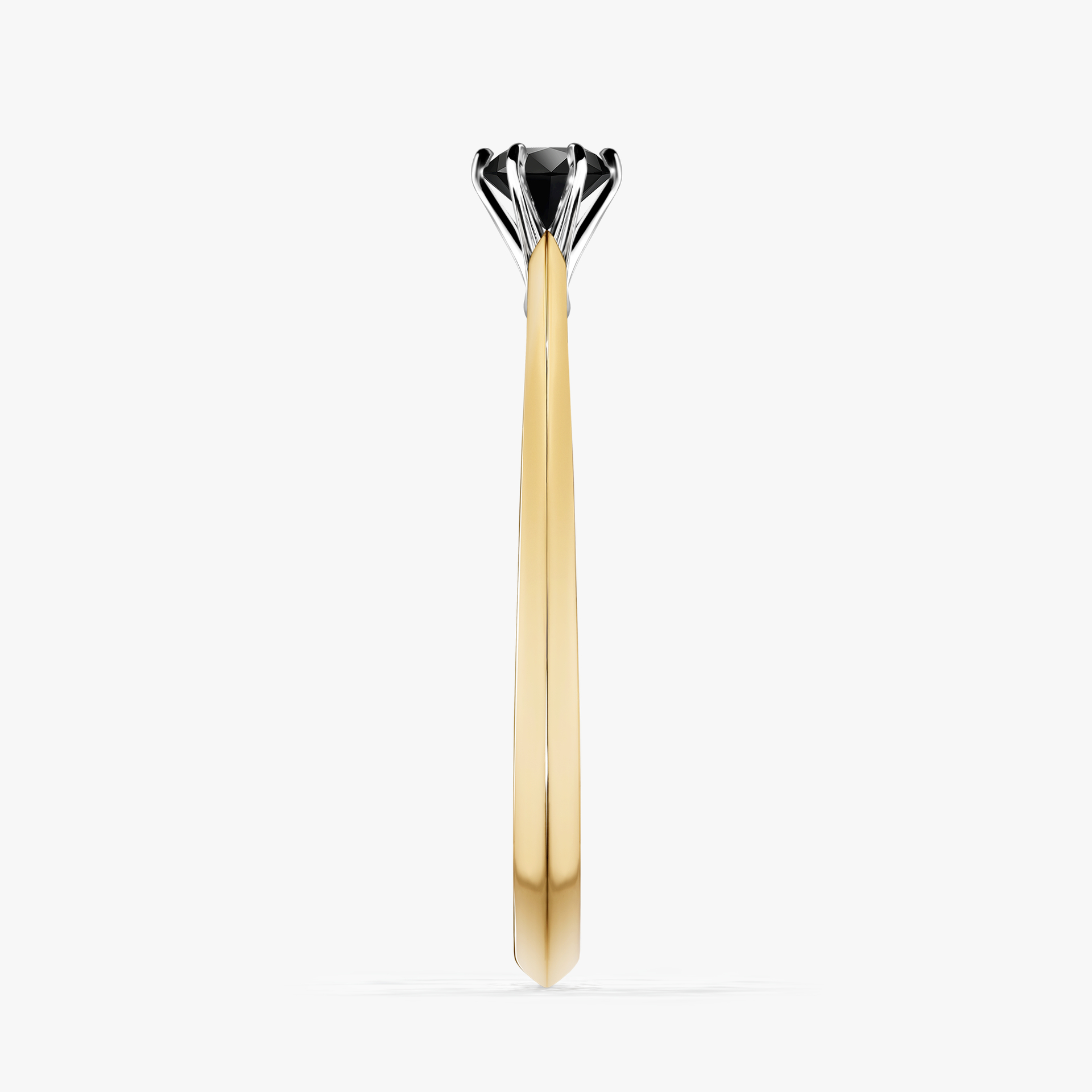 Pierścionek zaręczynowy My Queen z żółtego złota z czarnym diamentem 0,17ct