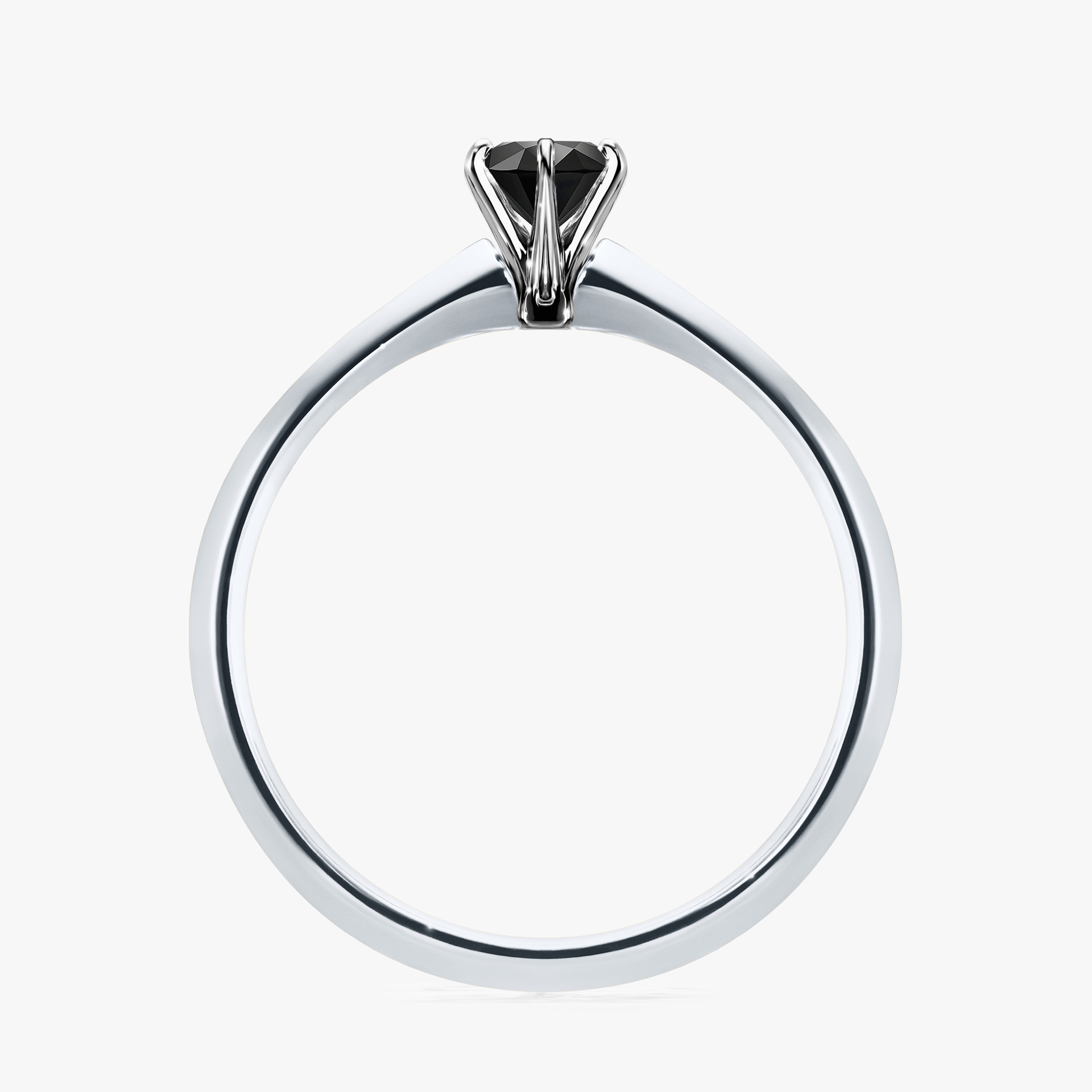 Pierścionek zaręczynowy My Queen z białego złota z czarnym diamentem 0,25ct