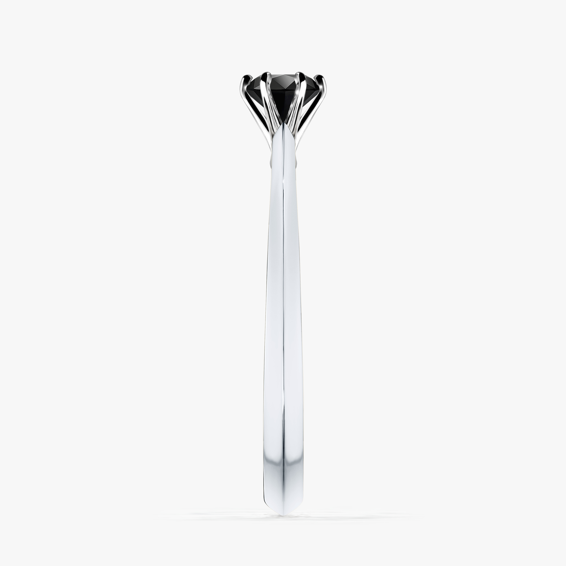 Pierścionek zaręczynowy My Queen z białego złota z czarnym diamentem 0,25ct