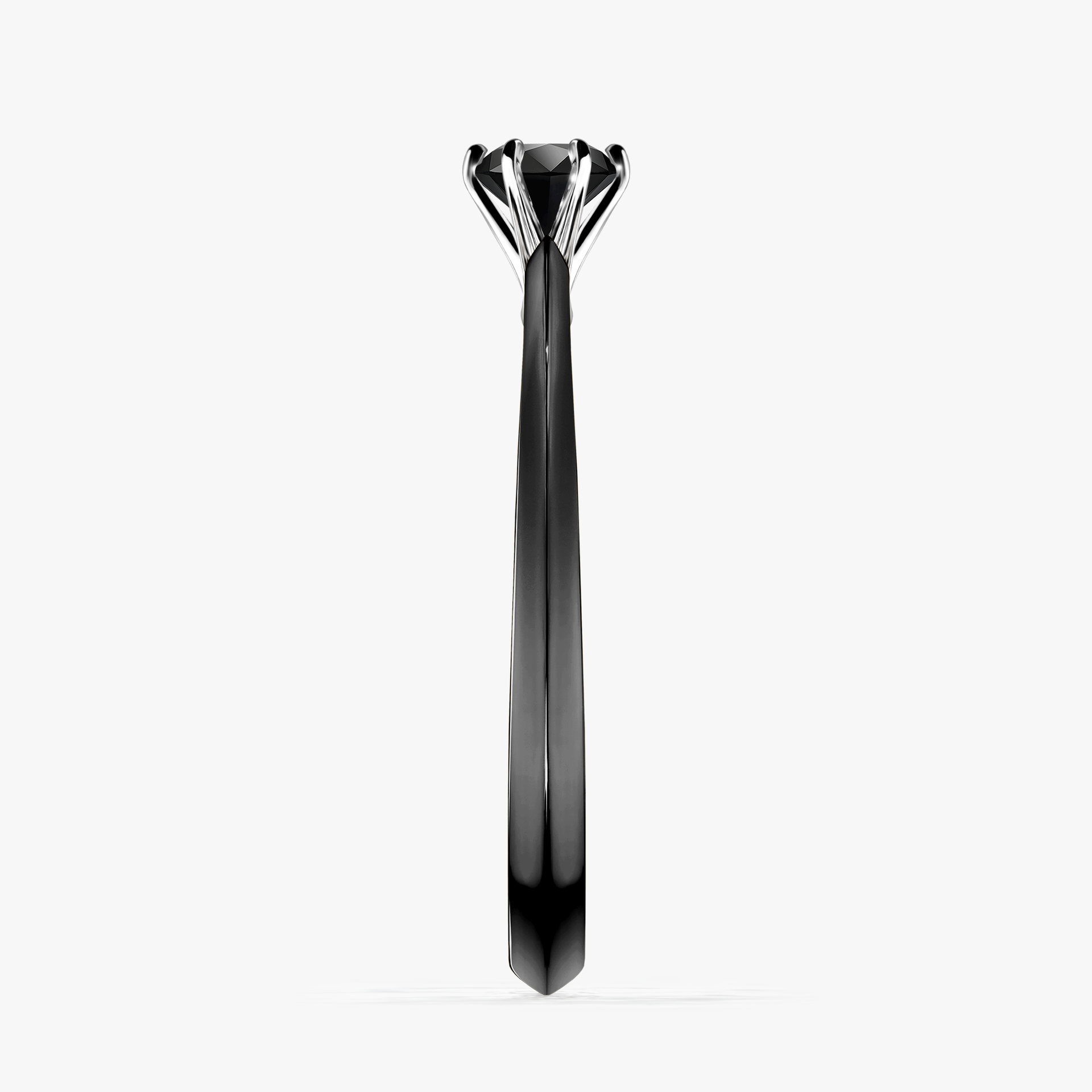 Pierścionek zaręczynowy My Queen z czarnego złota z czarnym diamentem 0,25ct