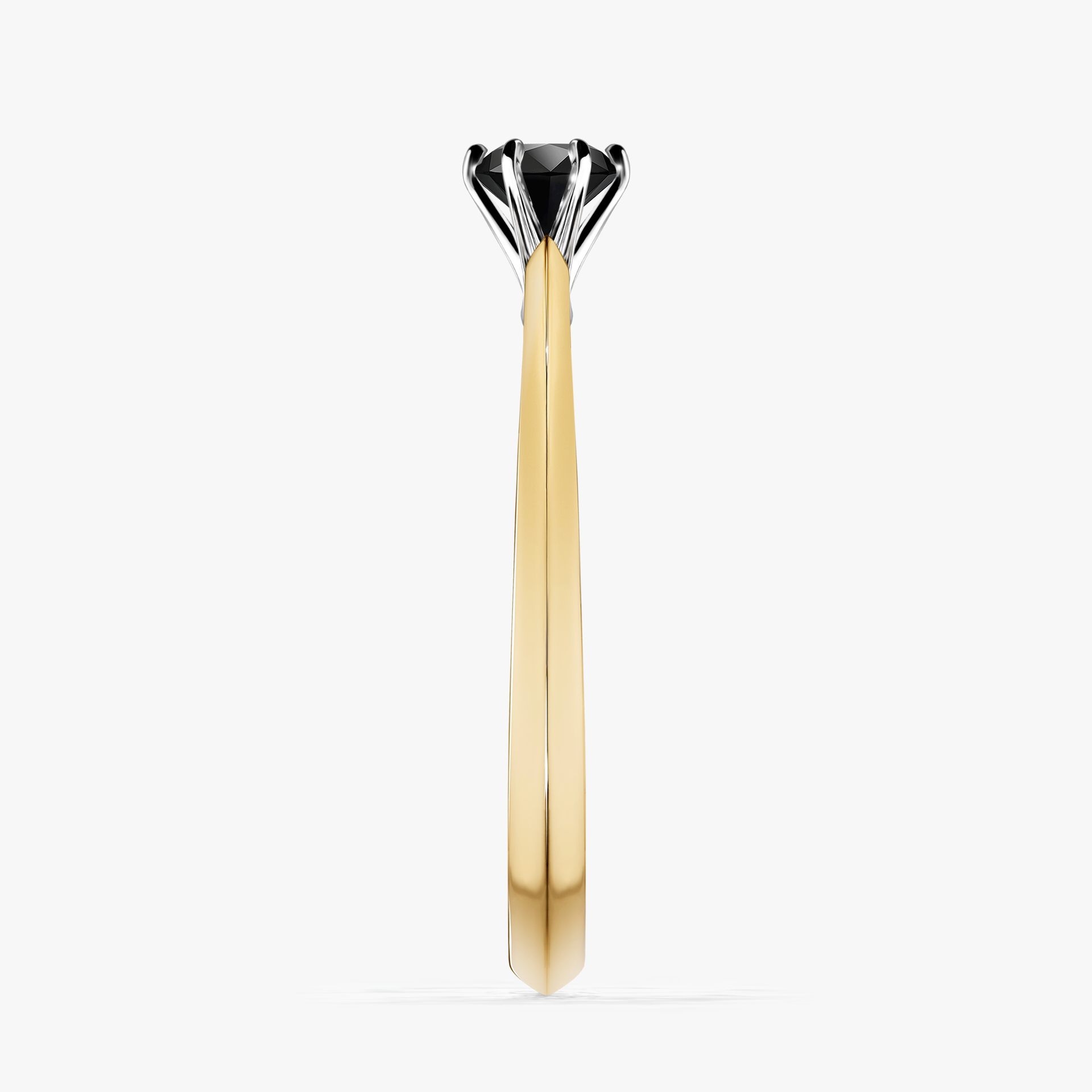 Pierścionek zaręczynowy My Queen z żółtego złota z czarnym diamentem 0,25ct