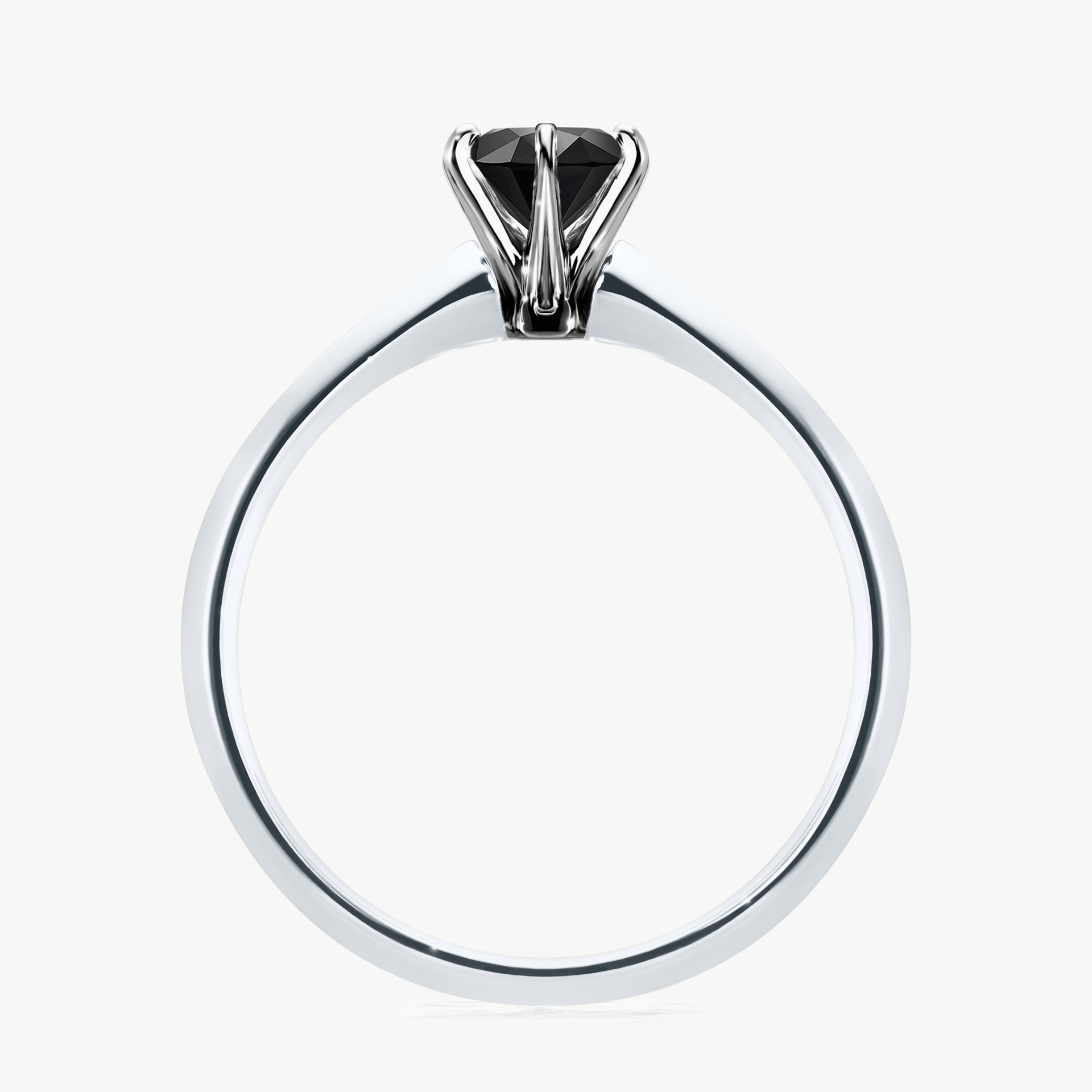 Pierścionek zaręczynowy My Queen z białego złota z czarnym diamentem 0,50ct