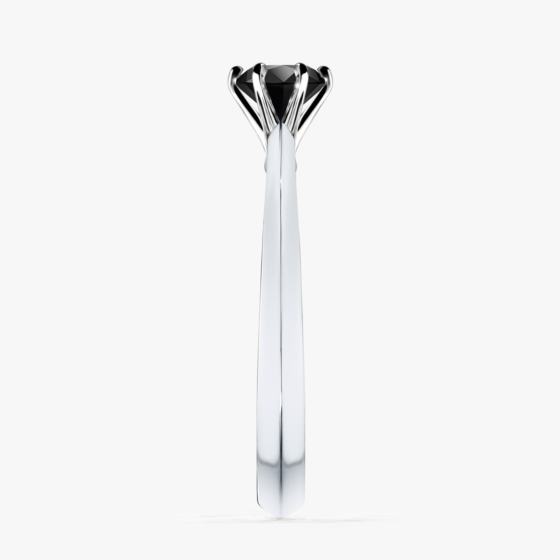 Pierścionek zaręczynowy My Queen z białego złota z czarnym diamentem 0,50ct