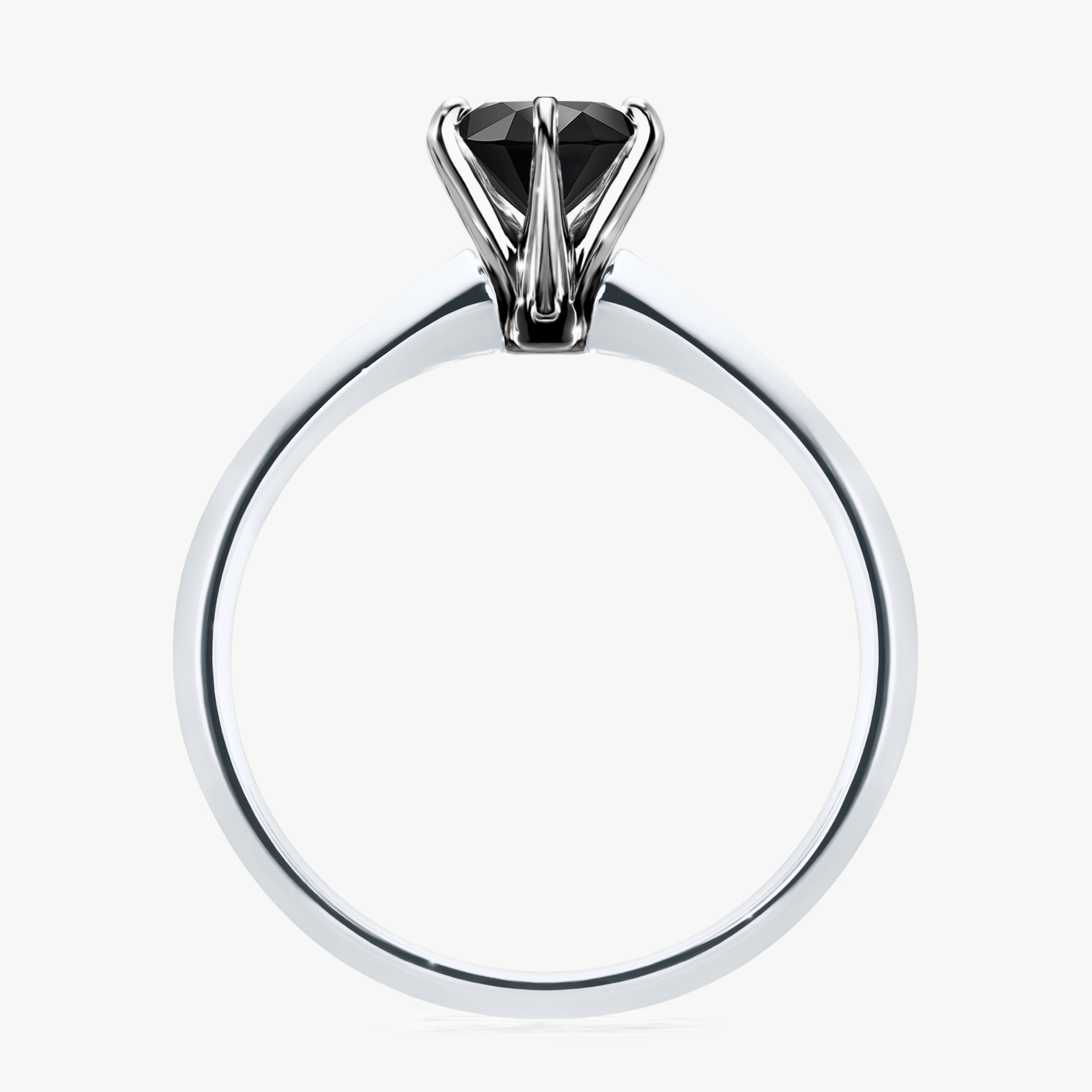 Pierścionek zaręczynowy My Queen z białego złota z czarnym diamentem 0,80ct