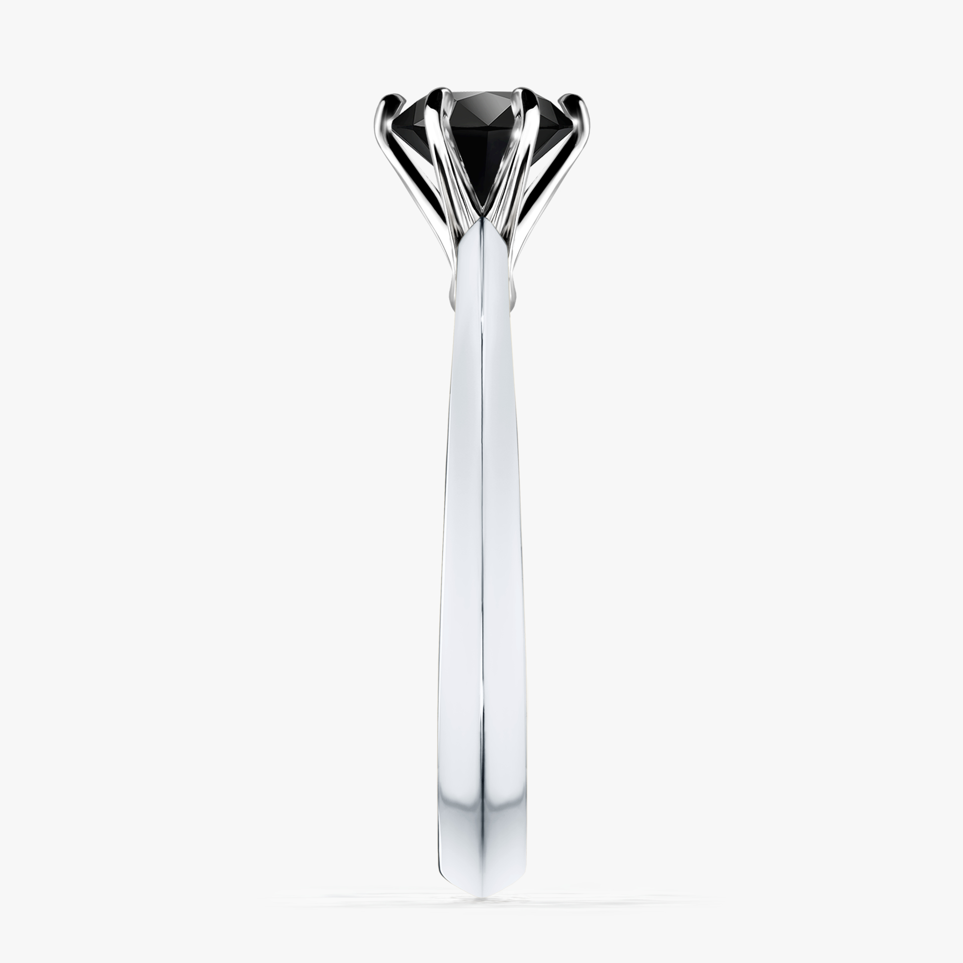 Pierścionek zaręczynowy My Queen z białego złota z czarnym diamentem 0,80ct