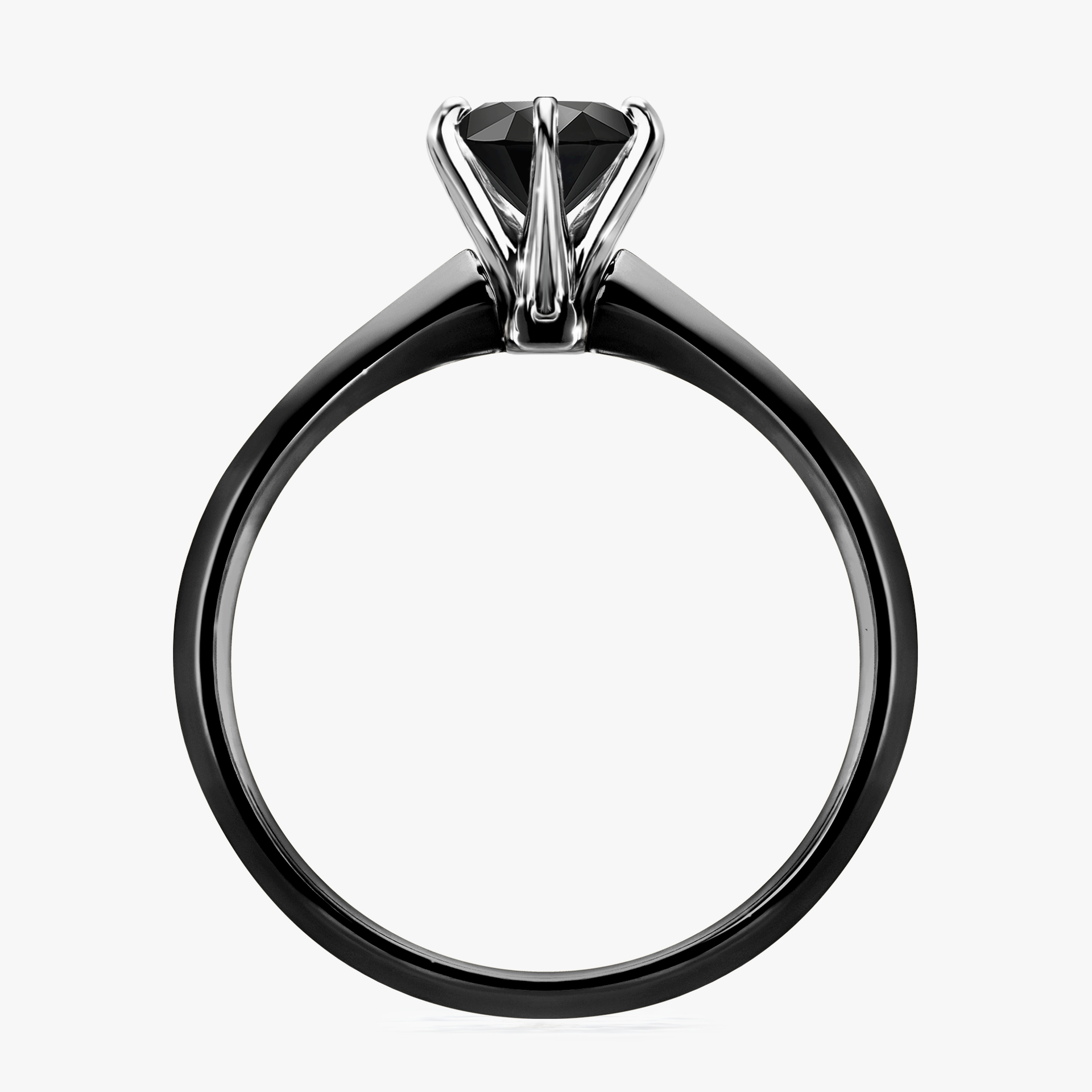 Pierścionek zaręczynowy My Queen z czarnego złota z czarnym diamentem 0,80ct