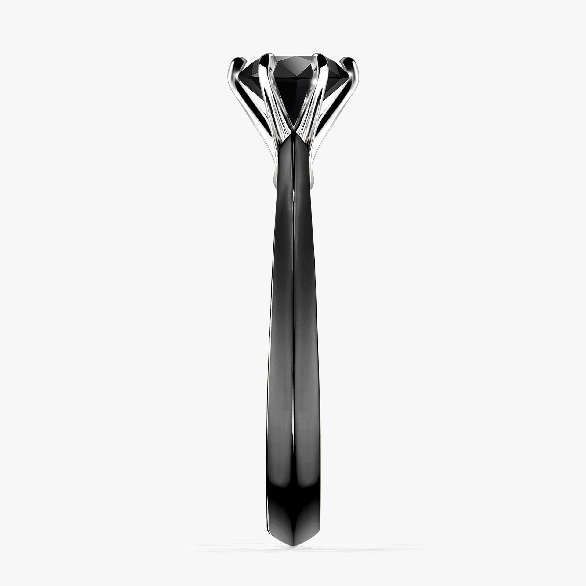 Pierścionek zaręczynowy My Queen z czarnego złota z czarnym diamentem 0,80ct