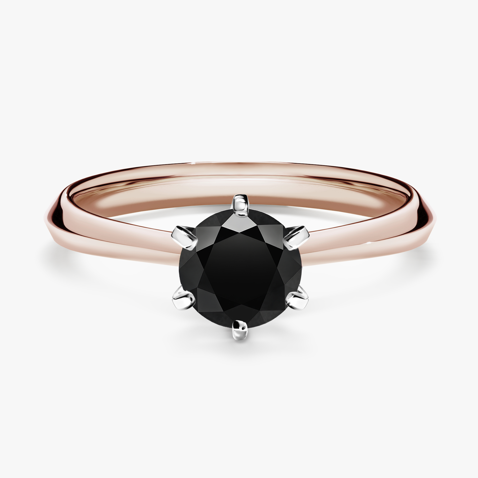 Pierścionek zaręczynowy My Queen z różowego złota z czarnym diamentem 0,80ct