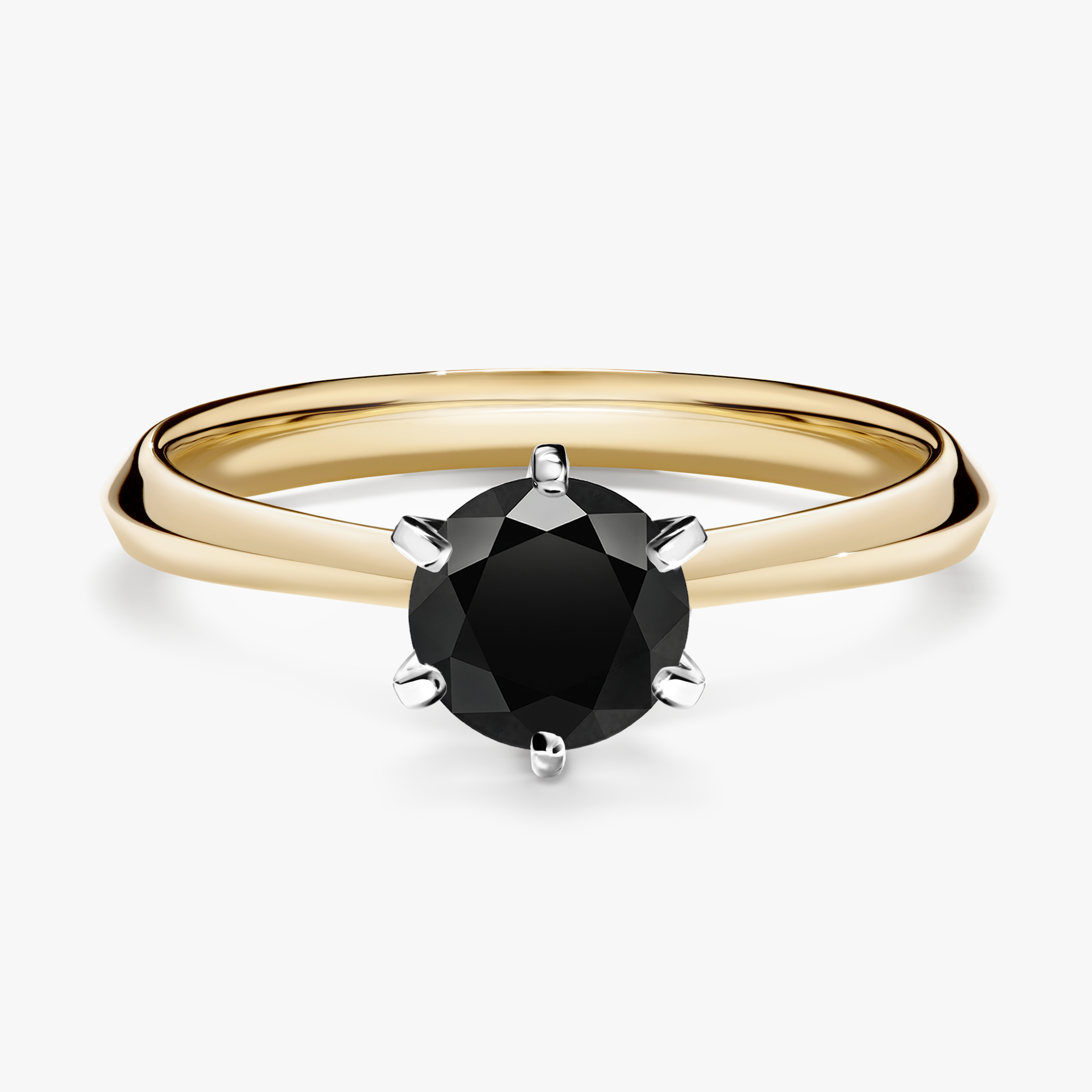 Pierścionek zaręczynowy My Queen z żółtego złota z czarnym diamentem 0,80ct