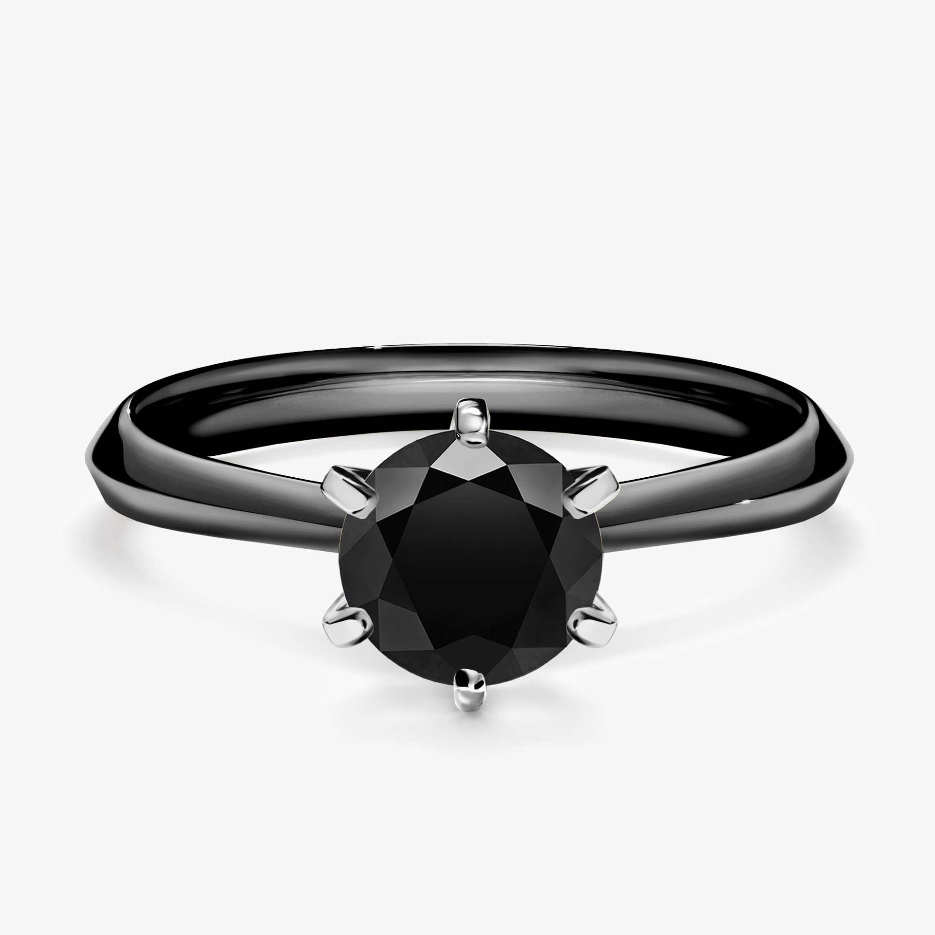 Pierścionek zaręczynowy My Queen z czarnego złota z czarnym diamentem 1,00ct