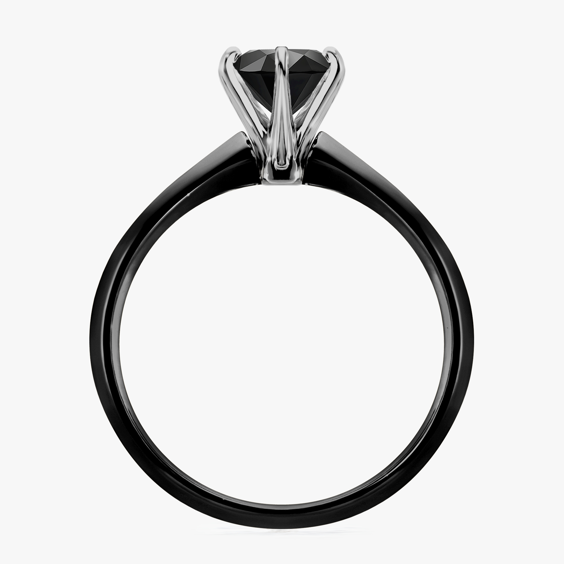 Pierścionek zaręczynowy My Queen z czarnego złota z czarnym diamentem 1,00ct