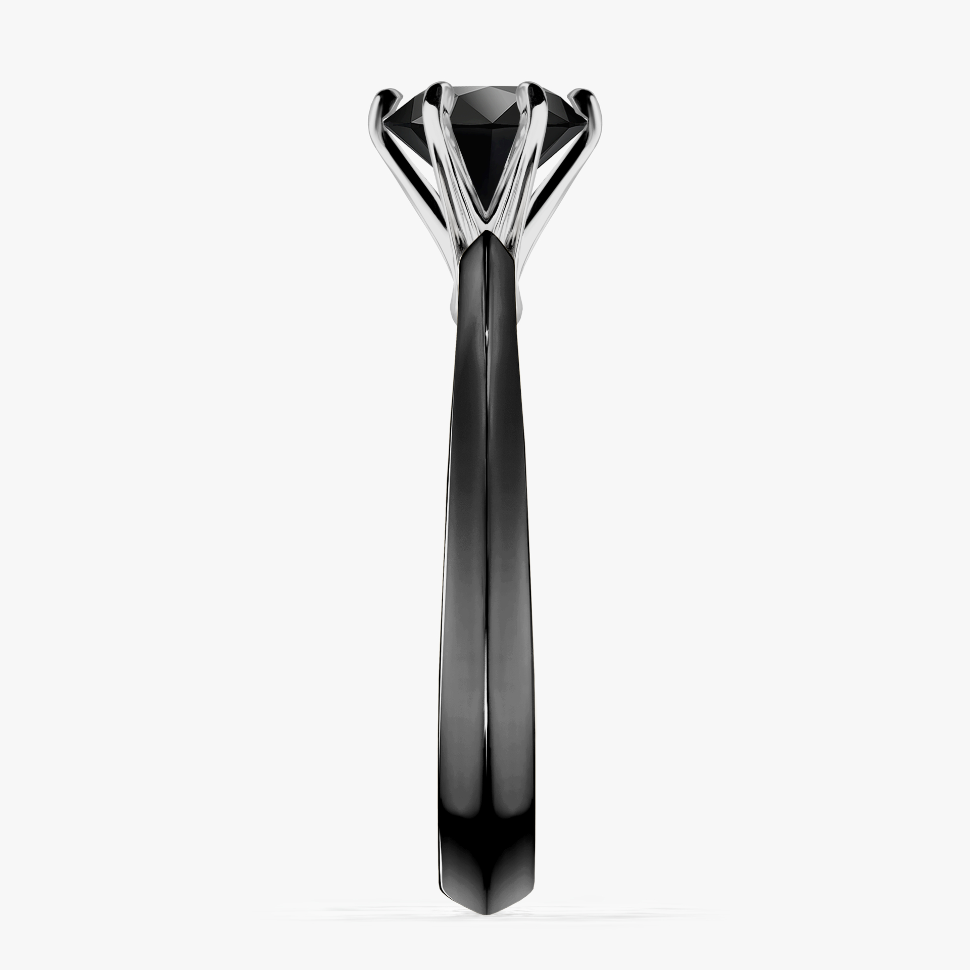 Pierścionek zaręczynowy My Queen z czarnego złota z czarnym diamentem 1,00ct