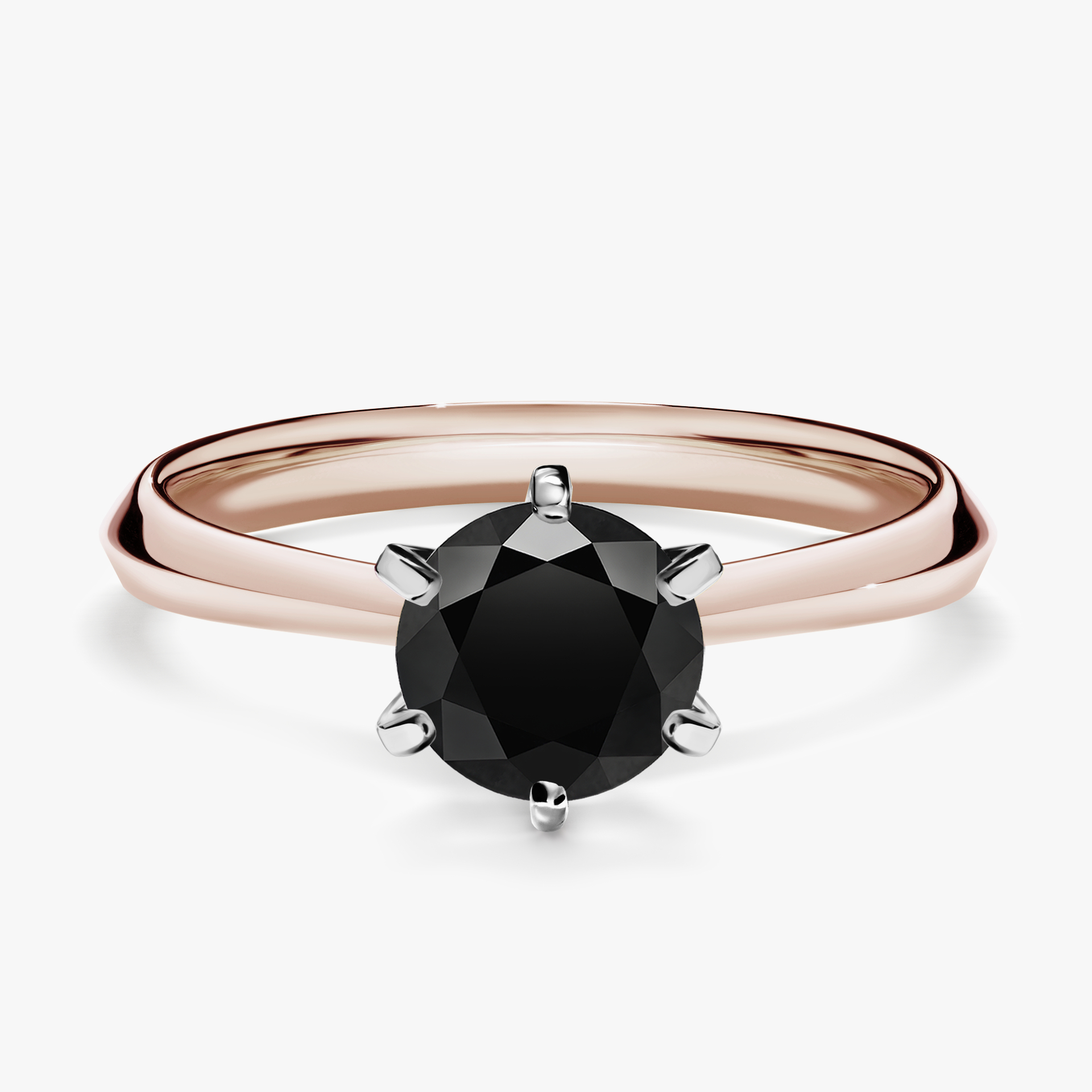 Pierścionek zaręczynowy My Queen z różowego złota z czarnym diamentem 1,00ct