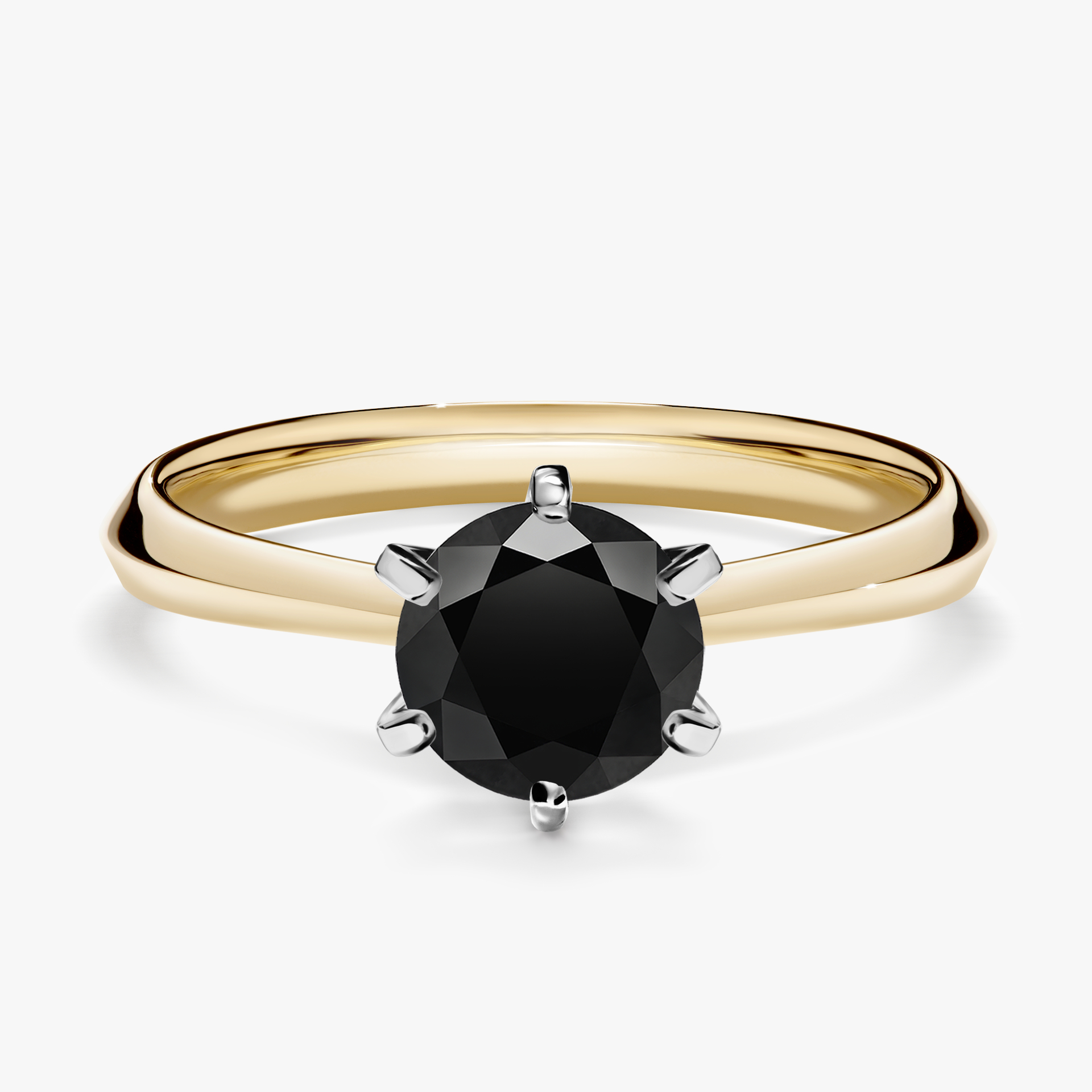 Pierścionek zaręczynowy My Queen z żółtego złota z czarnym diamentem 1,00ct