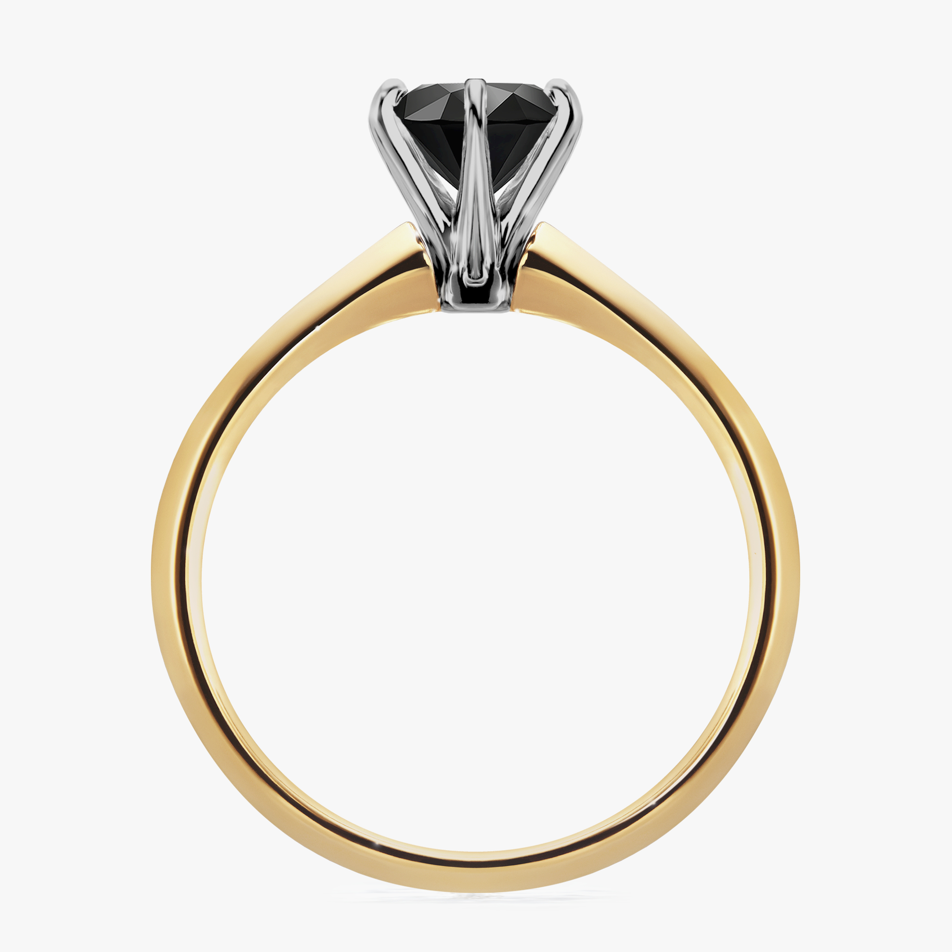 Pierścionek zaręczynowy My Queen z żółtego złota z czarnym diamentem 1,00ct