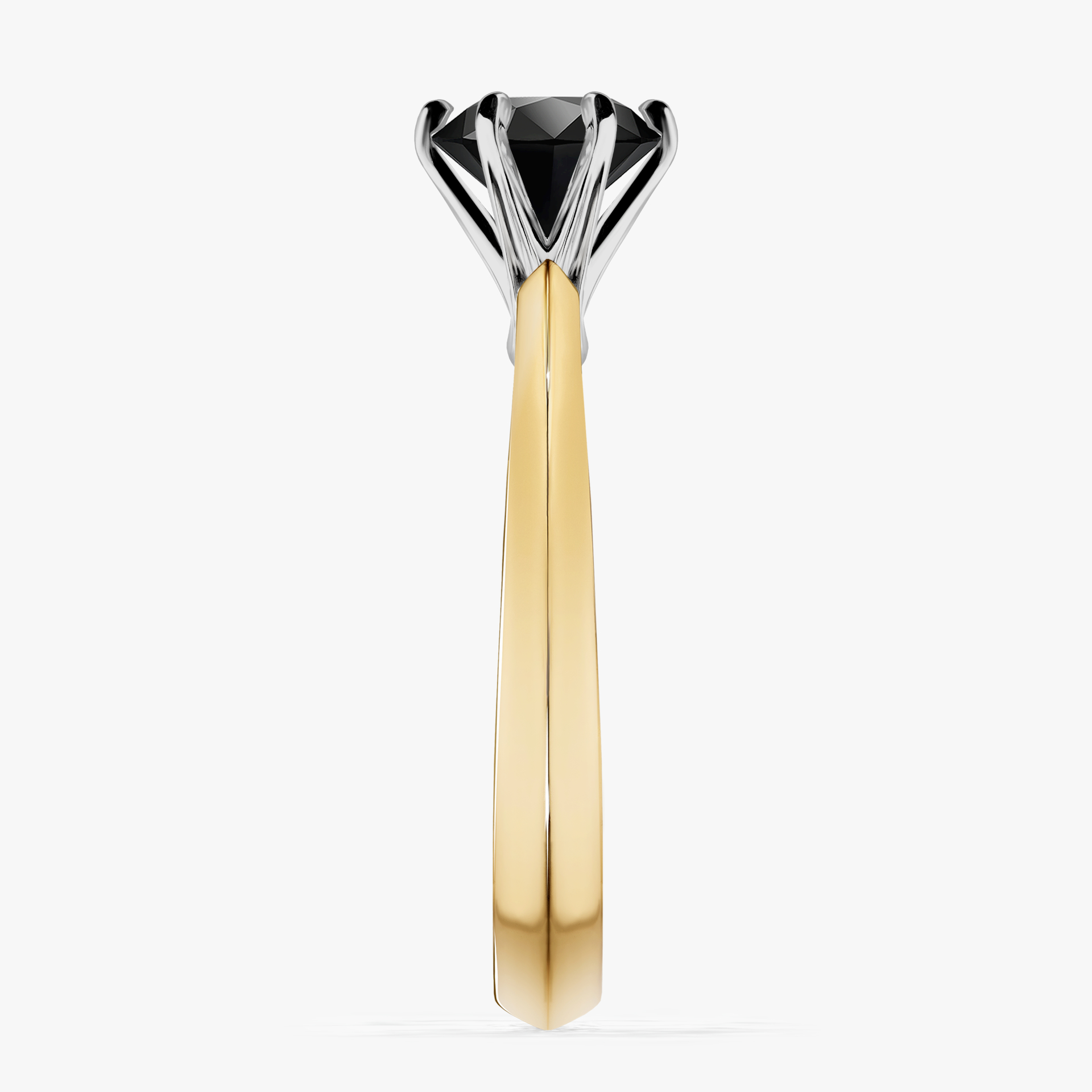 Pierścionek zaręczynowy My Queen z żółtego złota z czarnym diamentem 1,00ct