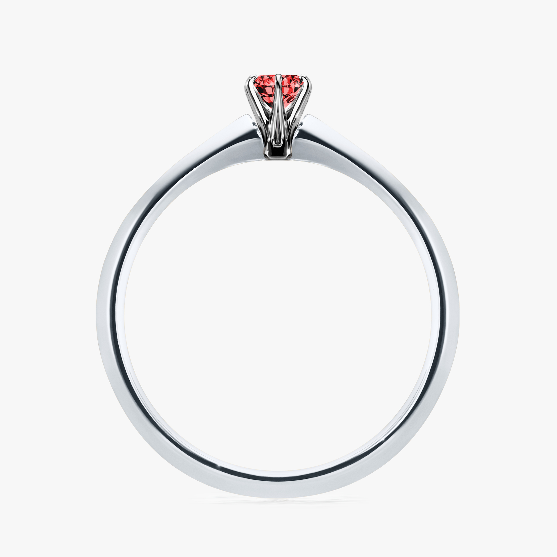 Pierścionek zaręczynowy My Queen z białego złota z czerwonym diamentem 0,10ct