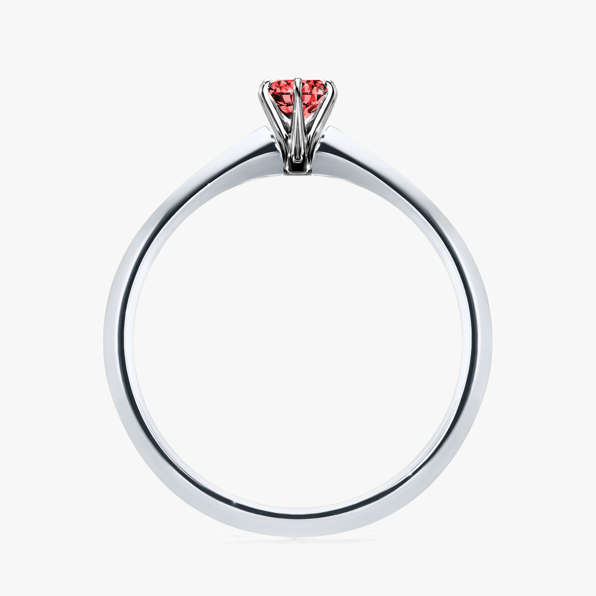 Pierścionek zaręczynowy My Queen z białego złota z czerwonym diamentem 0,17ct