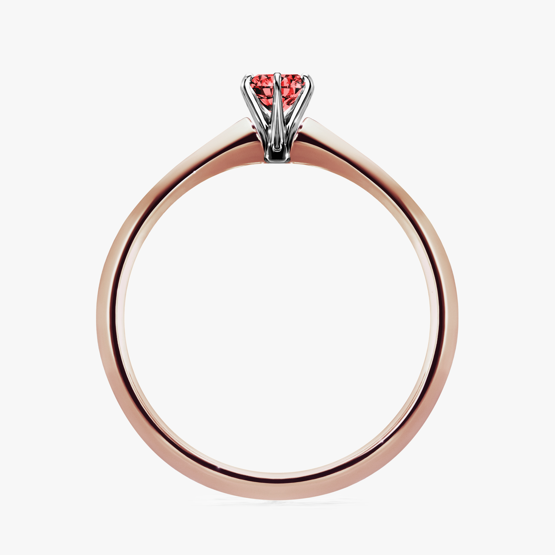 Pierścionek zaręczynowy My Queen z różowego złota z czerwonym diamentem 0,17ct