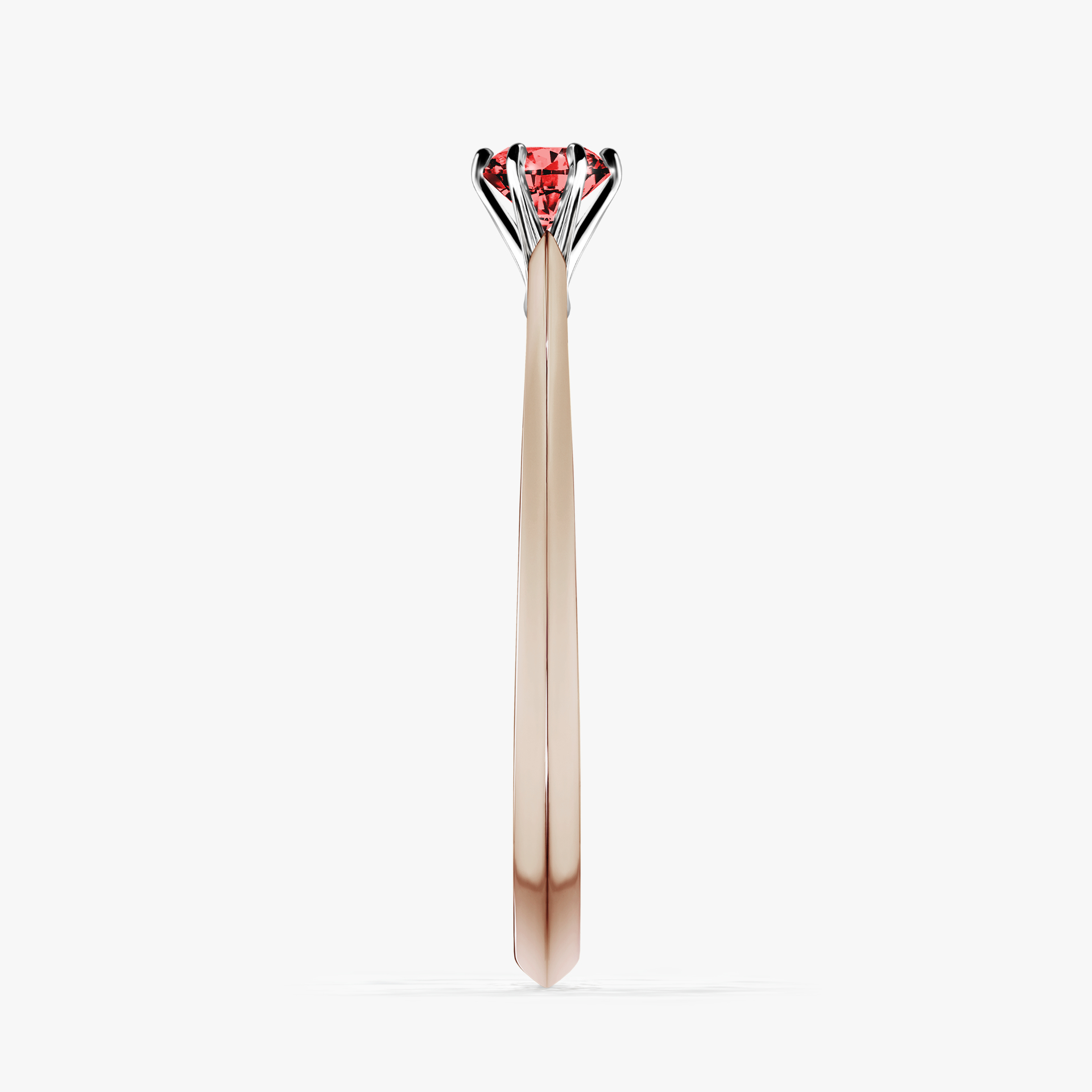 Pierścionek zaręczynowy My Queen z różowego złota z czerwonym diamentem 0,17ct
