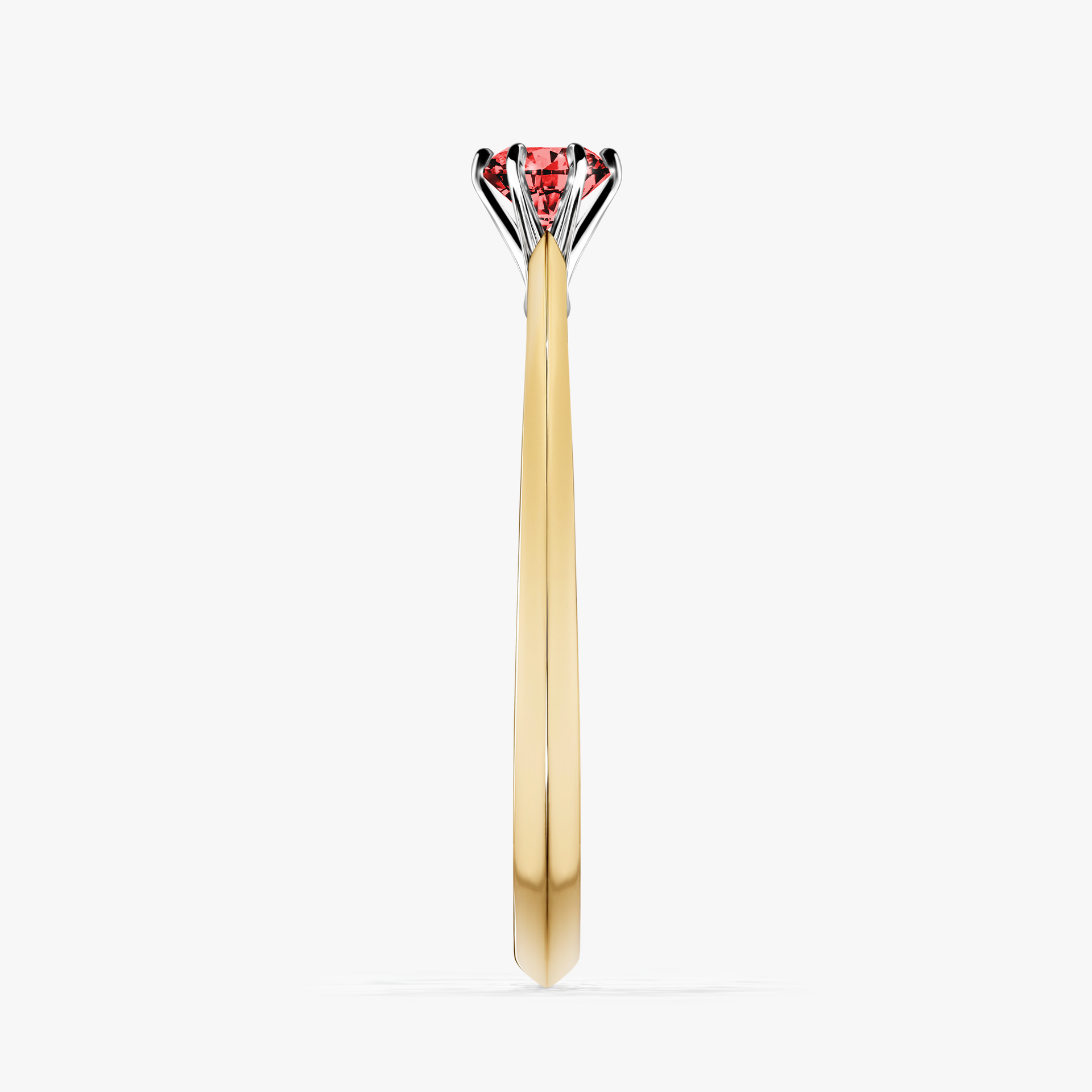 Pierścionek zaręczynowy My Queen z żółtego złota z czerwonym diamentem 0,17ct