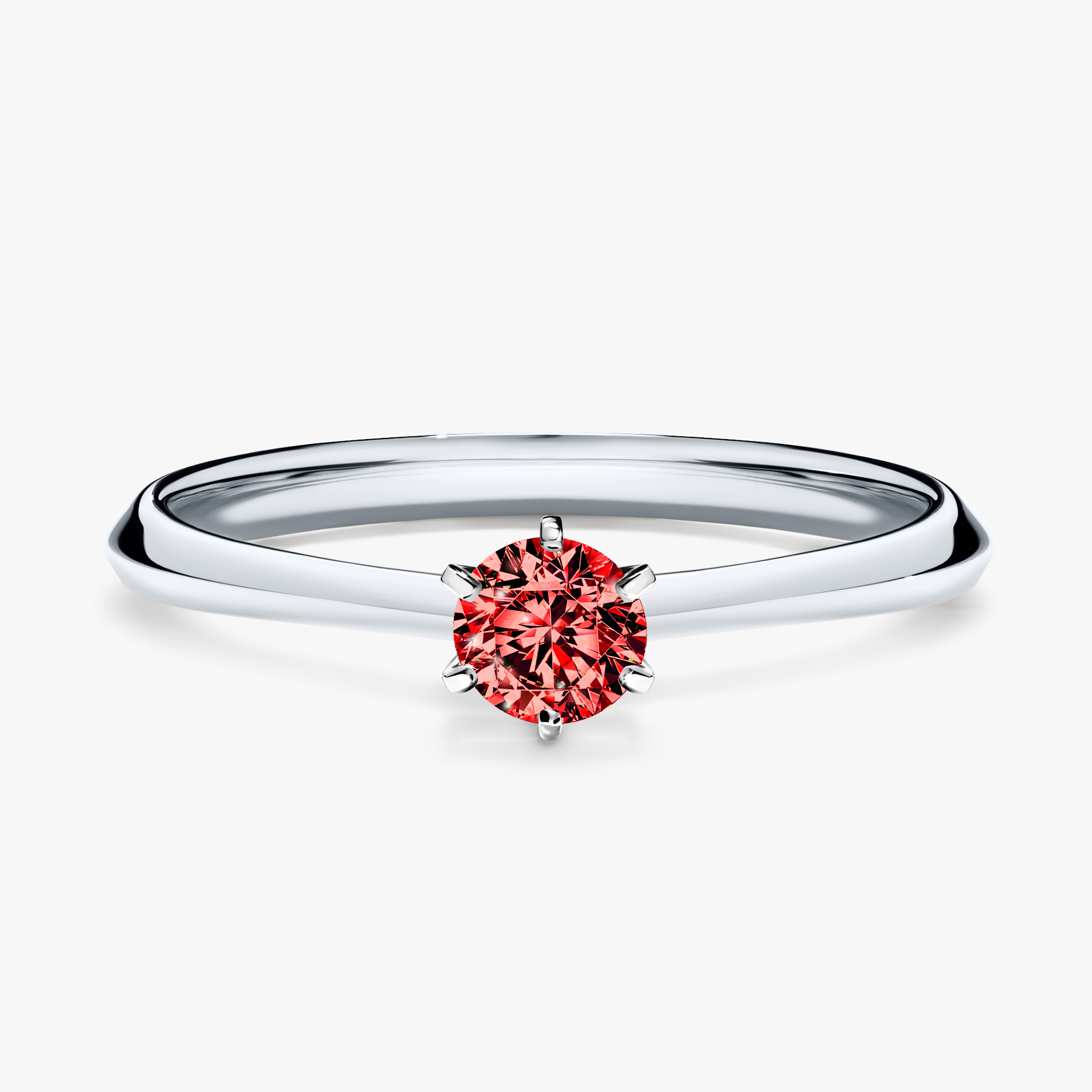 Pierścionek zaręczynowy My Queen z białego złota z czerwonym diamentem 0,25ct