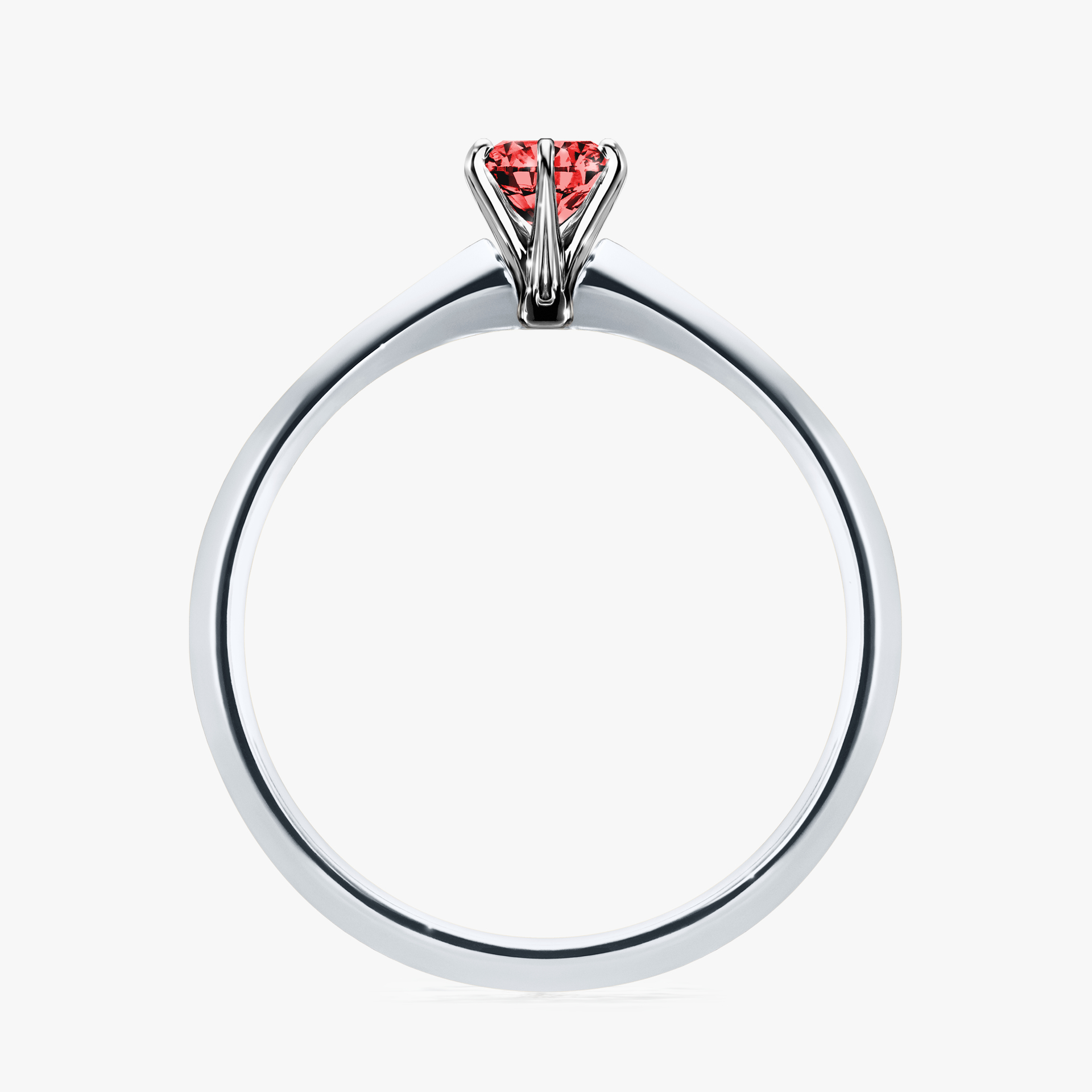 Pierścionek zaręczynowy My Queen z białego złota z czerwonym diamentem 0,25ct